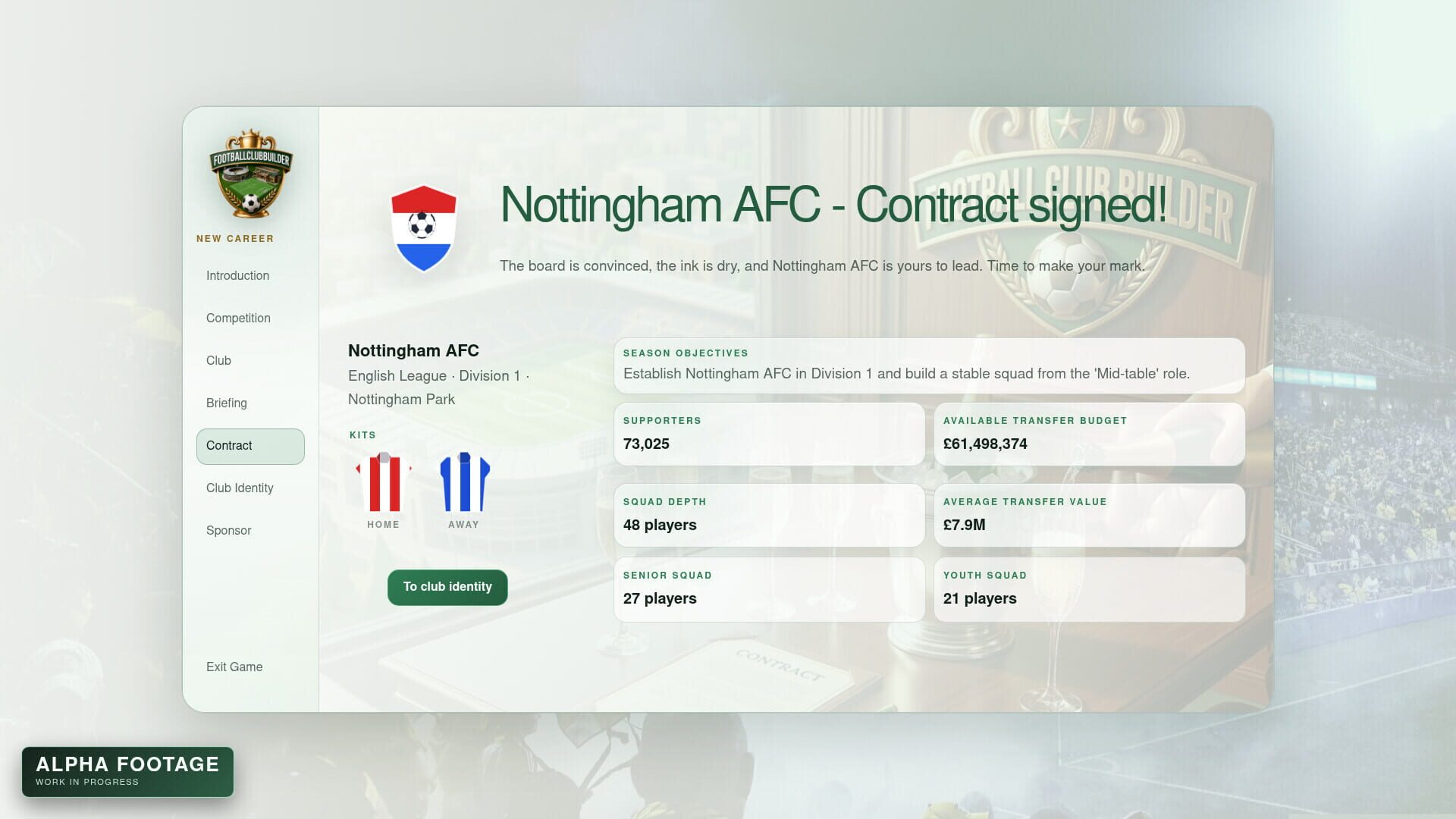 Football Club Builder - Screenshot