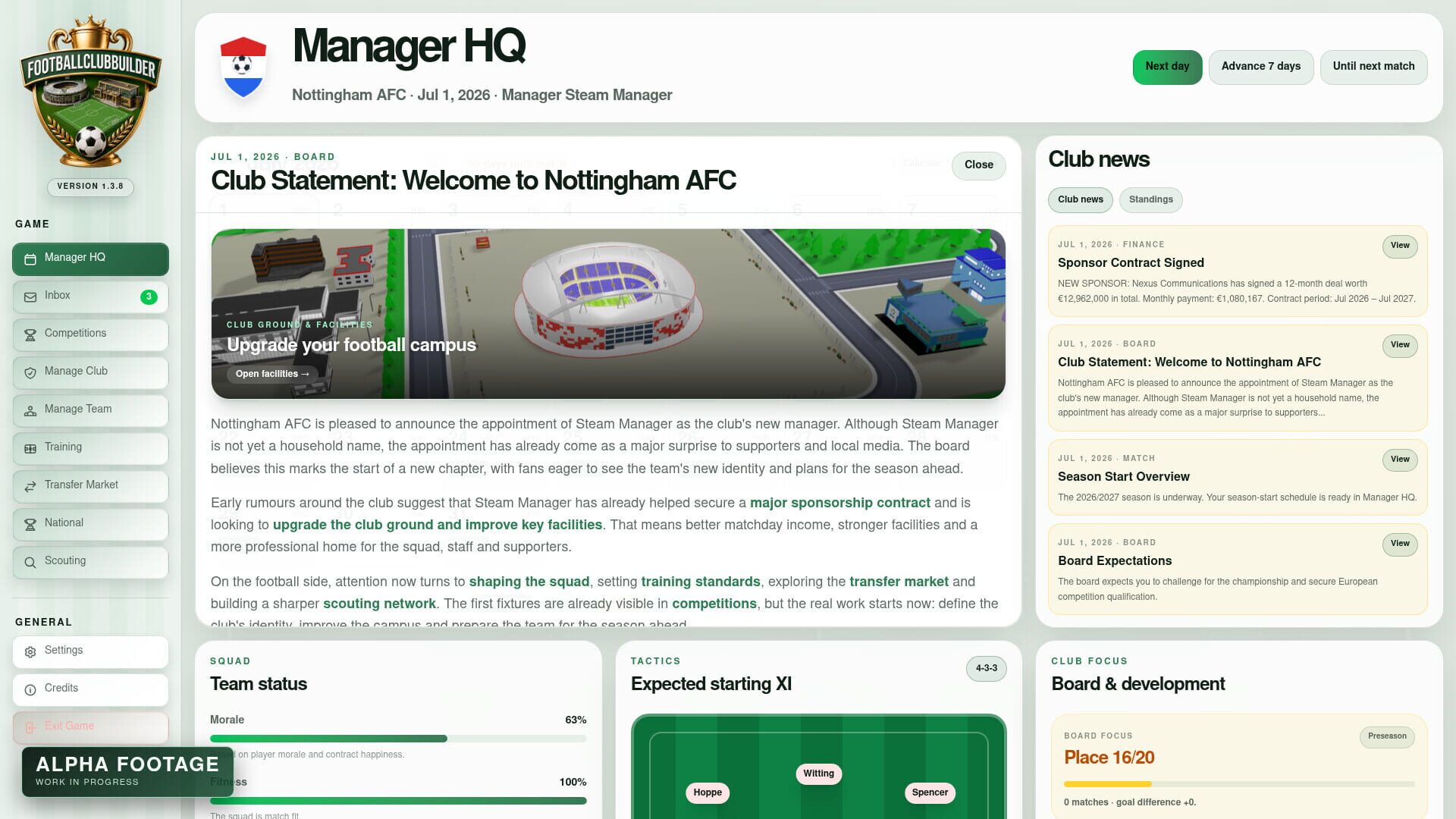 Football Club Builder - Screenshot