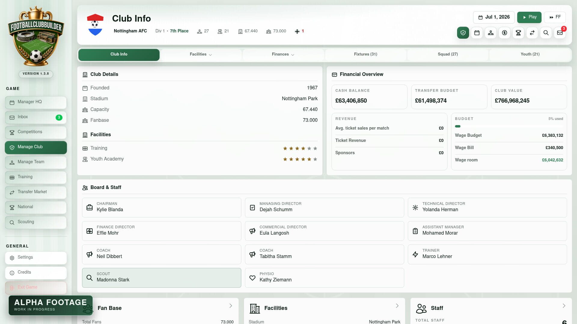 Football Club Builder - Screenshot