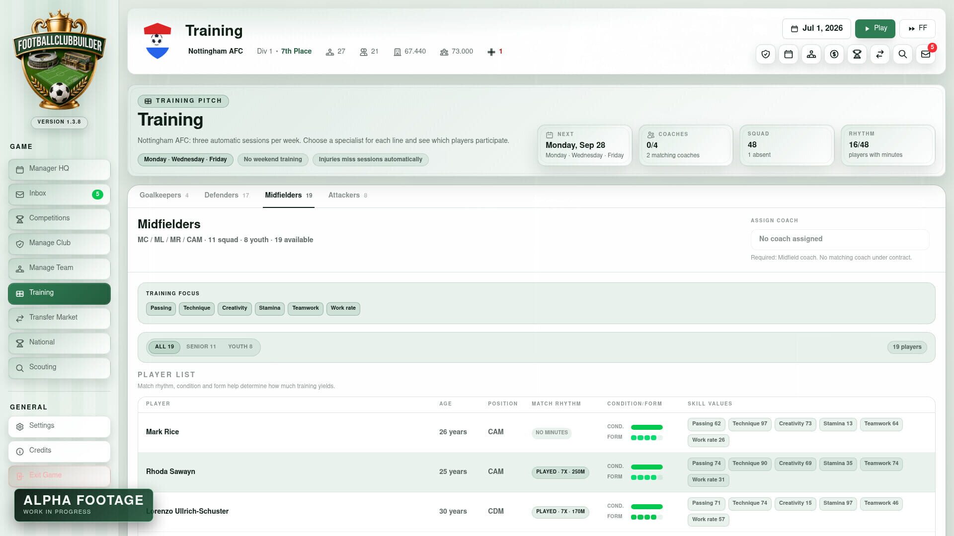 Football Club Builder - Screenshot