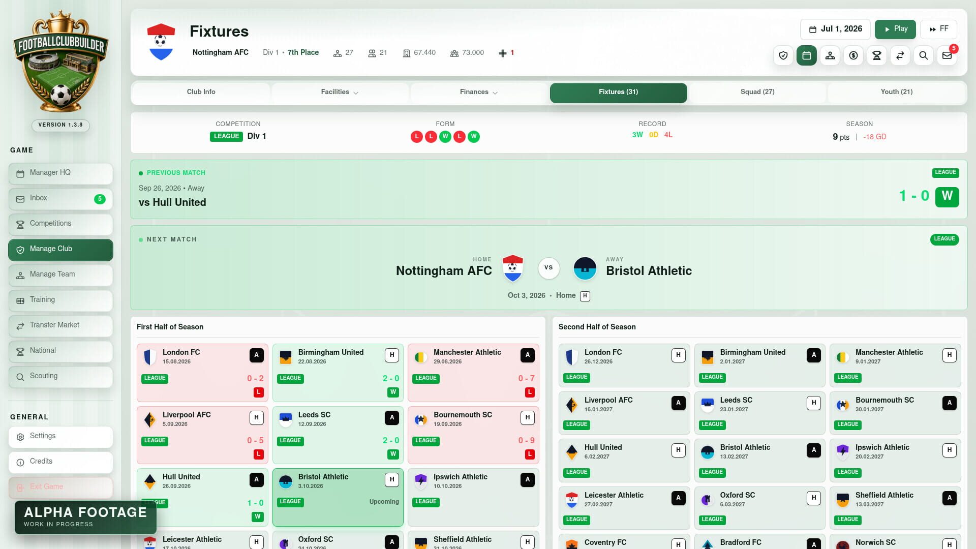 Football Club Builder - Screenshot