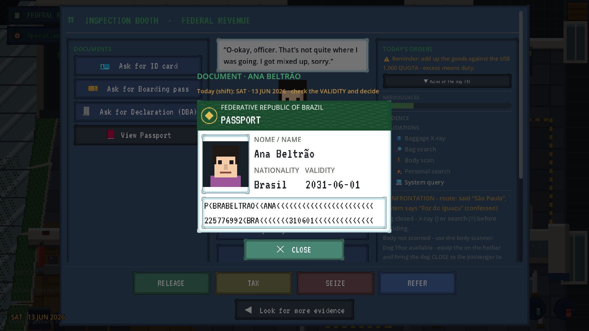 Nothing to Declare - Screenshot