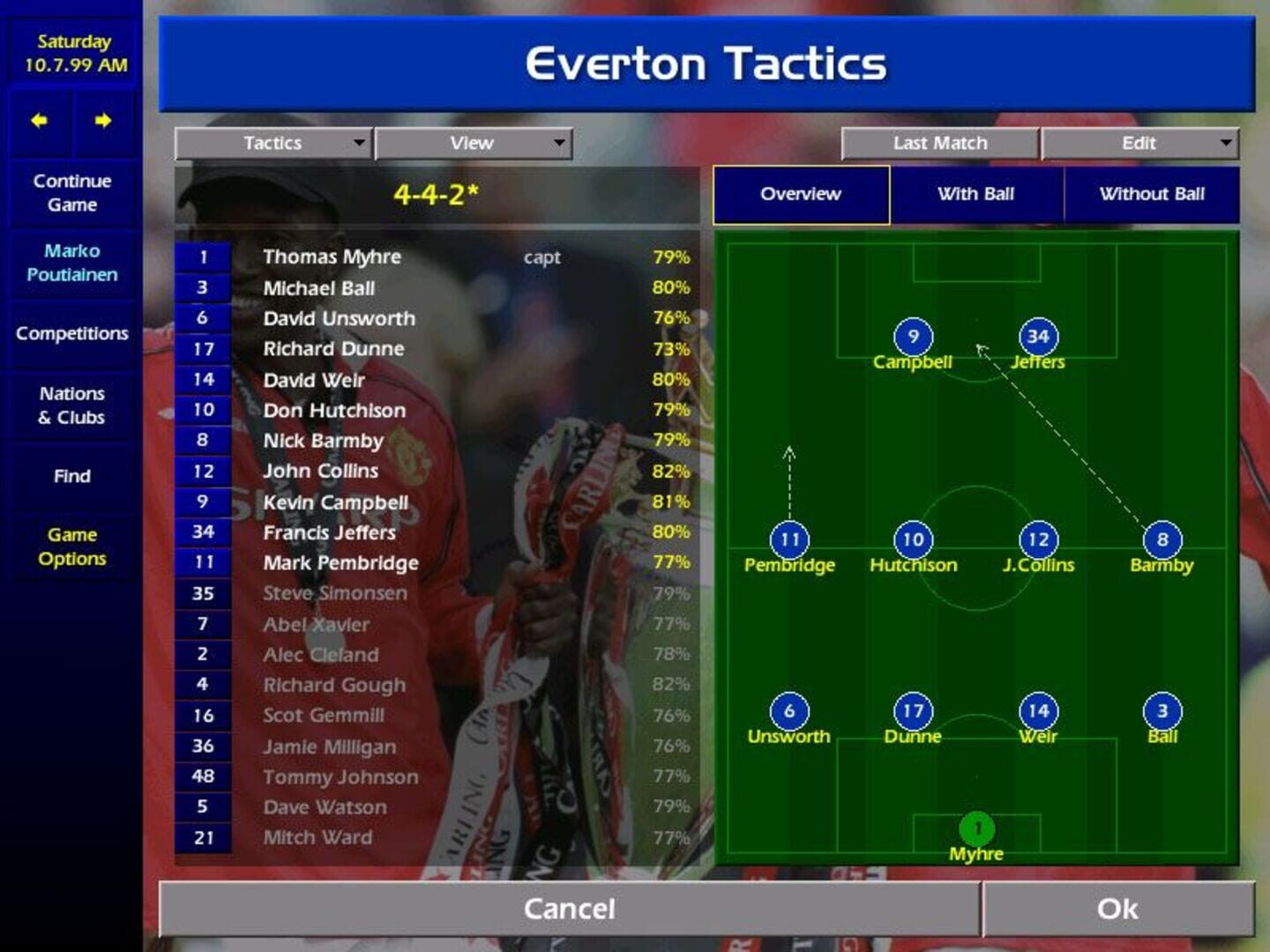 Championship Manager: Season 1999/2000 - Screenshot
