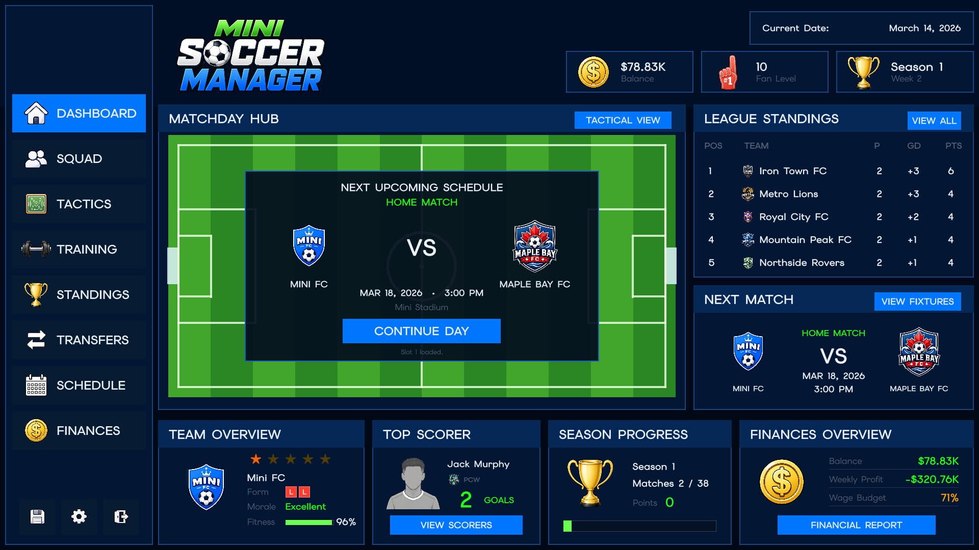 Mini Soccer Manager