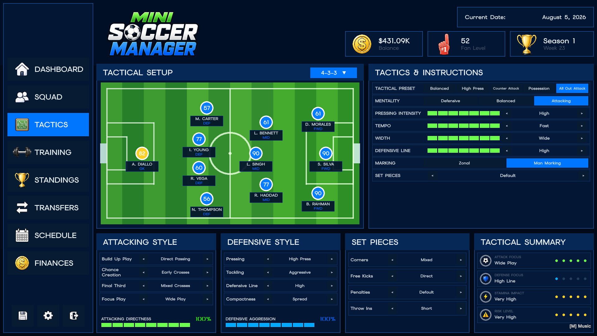 Mini Soccer Manager