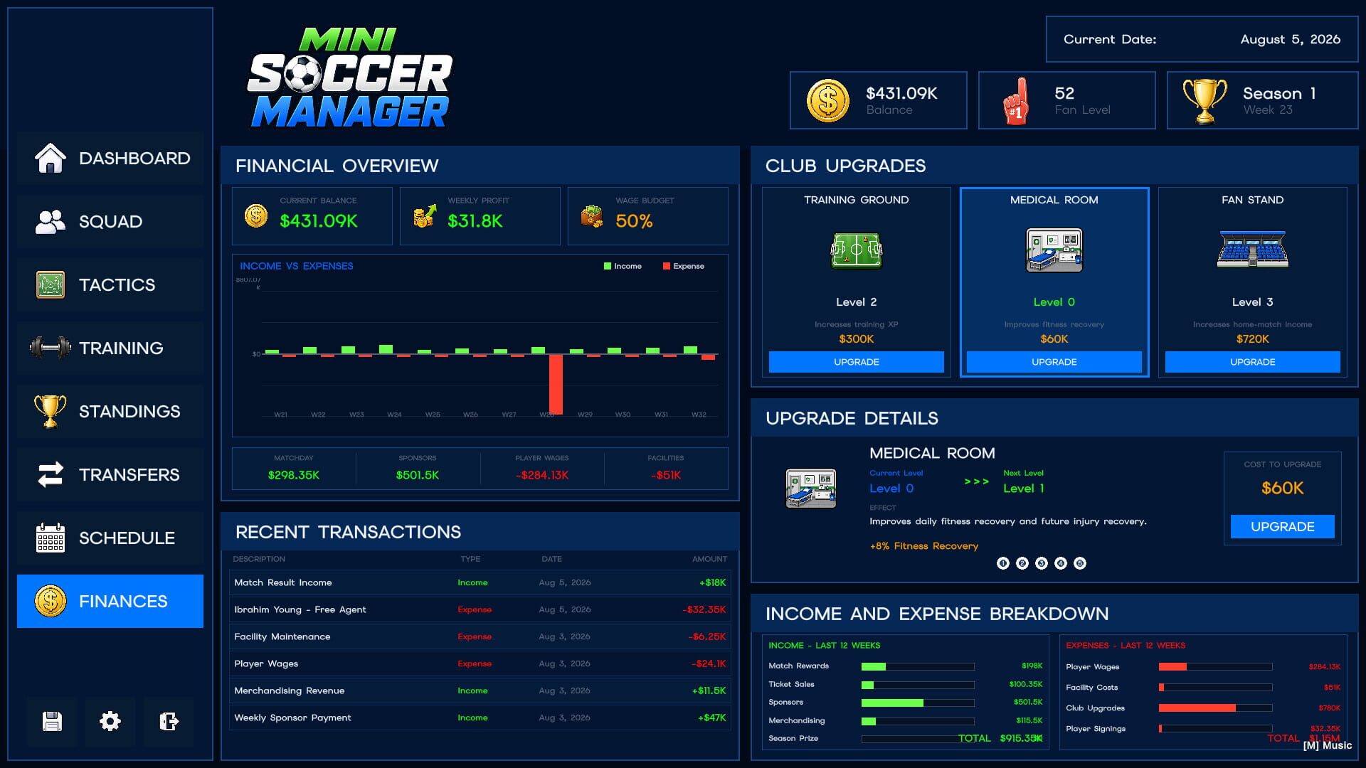 Mini Soccer Manager