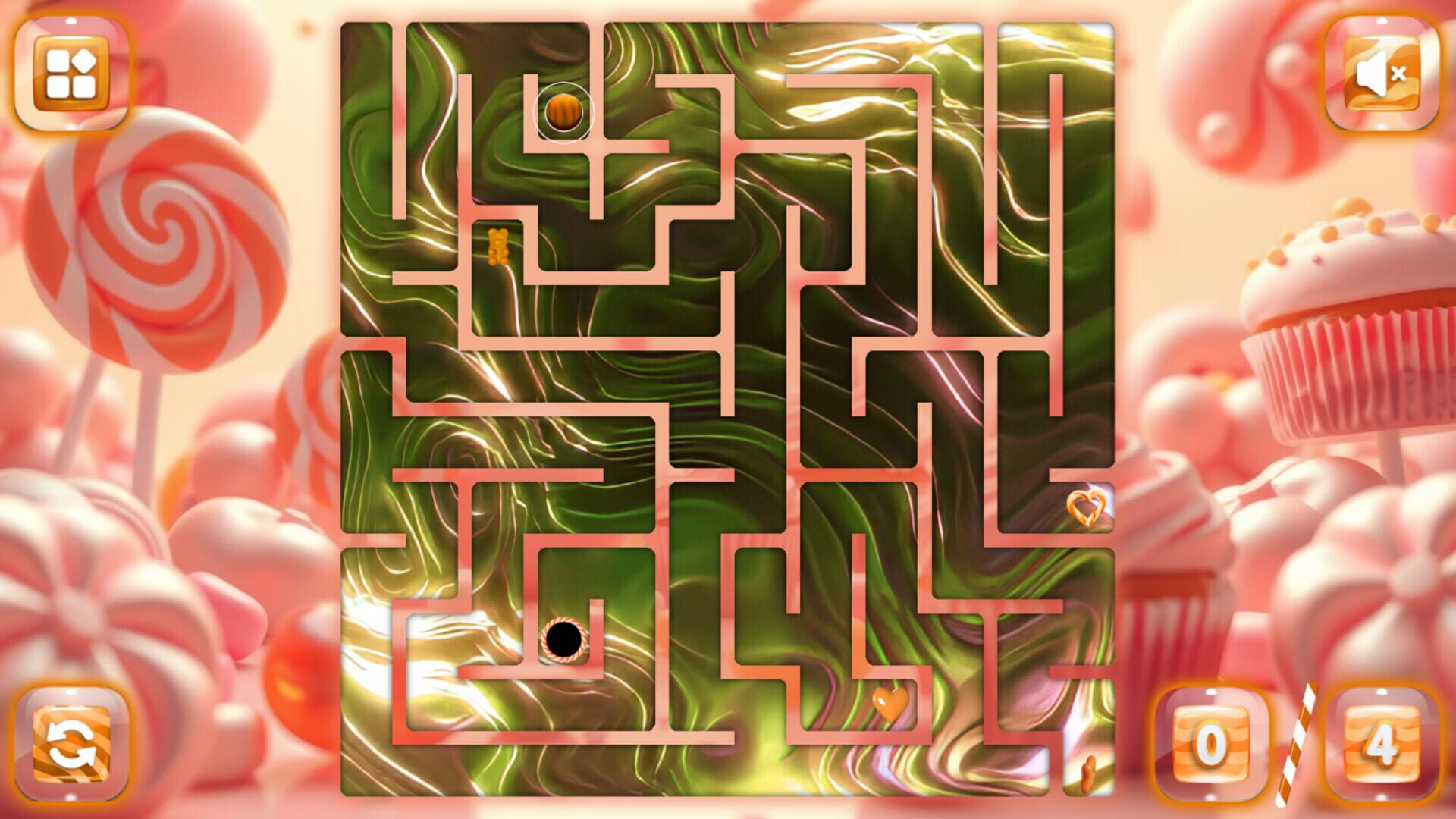 Sweetie Candy Maze: Coral Peach - Screenshot