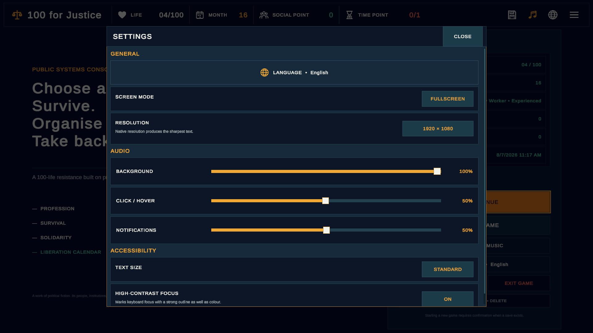 100 for Justice - Screenshot