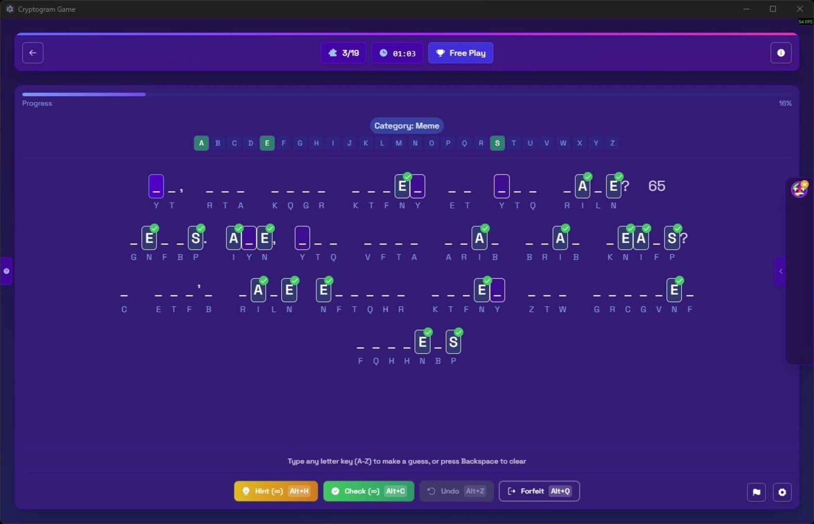 Cryptogram - Screenshot