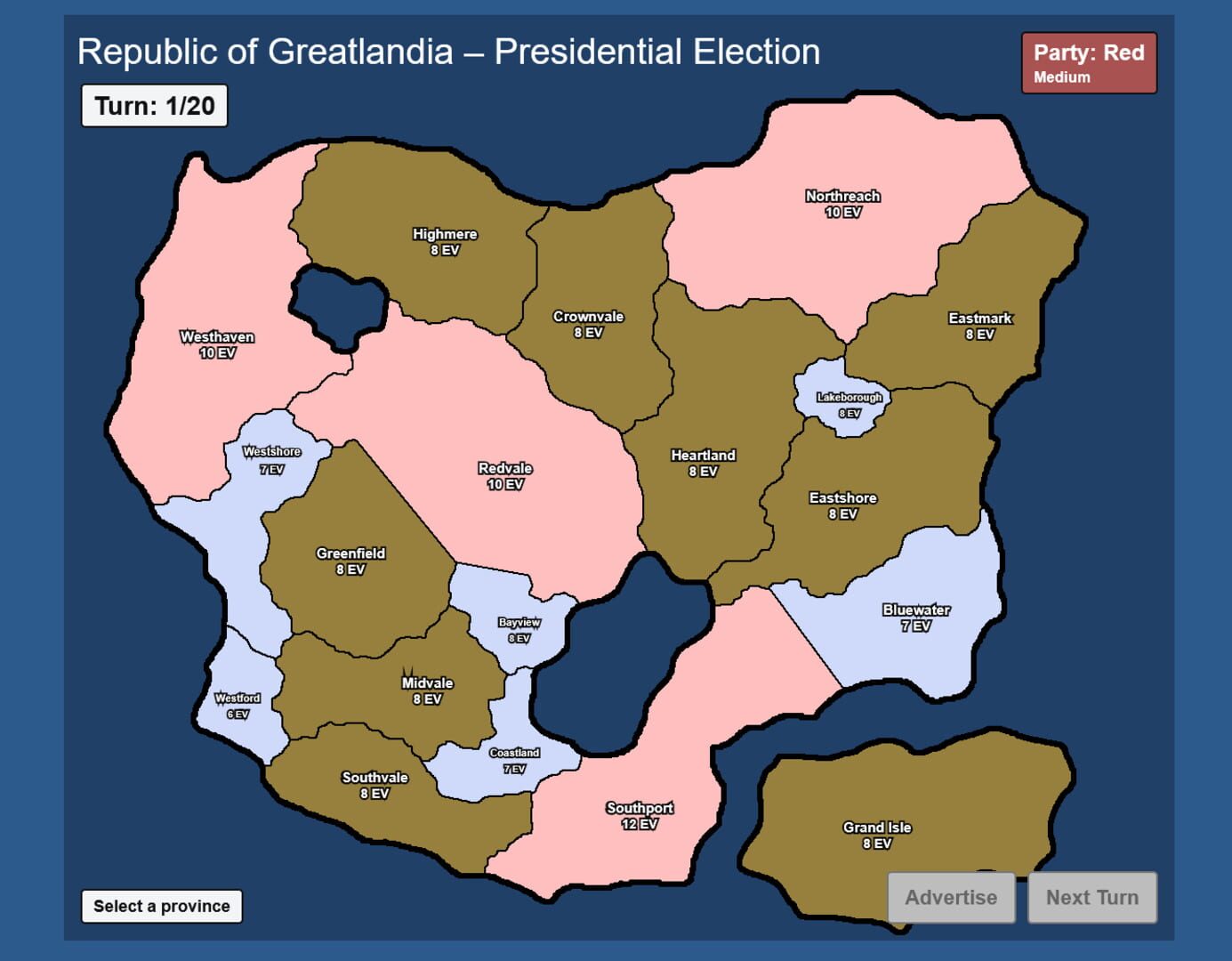 Greatlandia Election Simulator - Screenshot