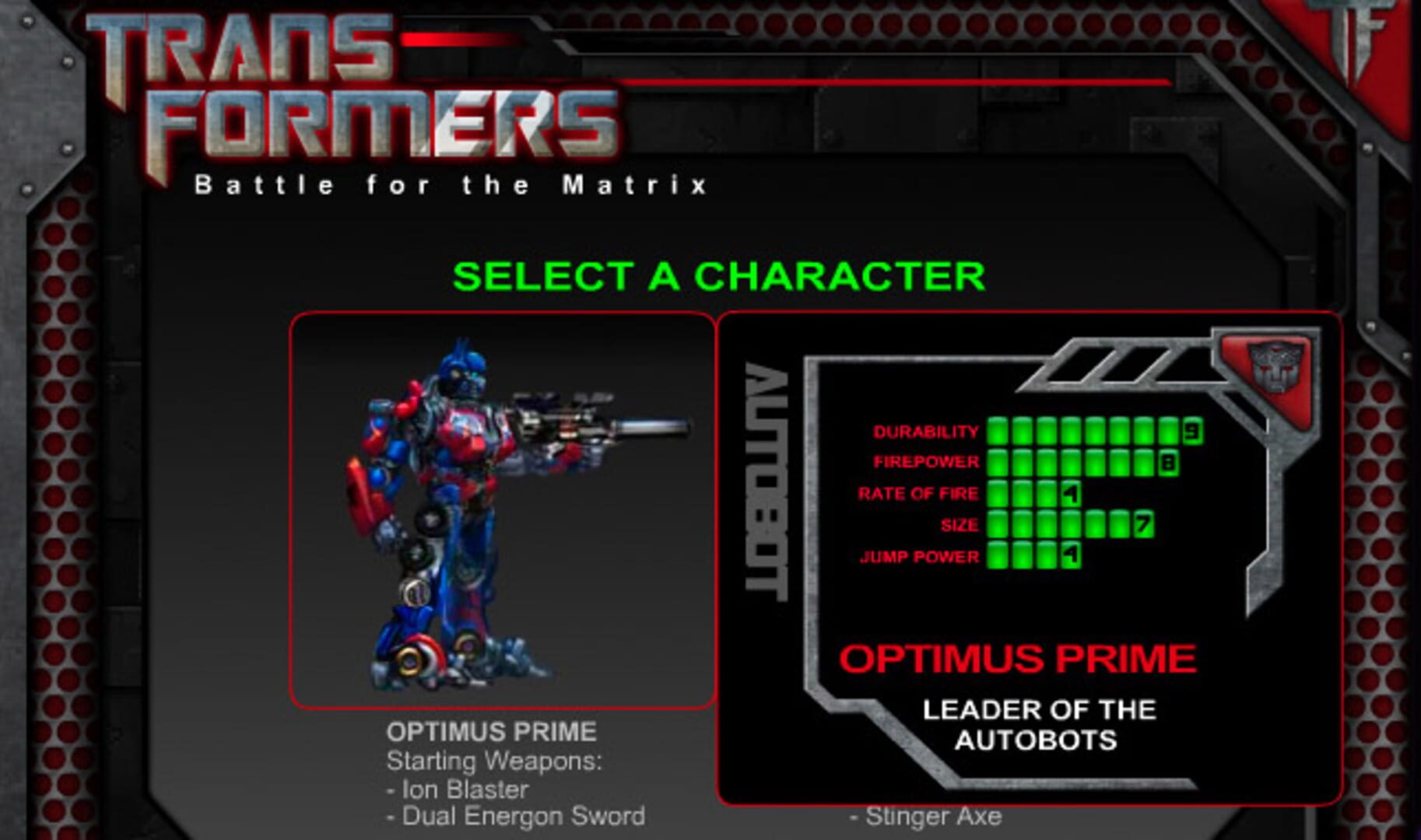 Transformers: Battle for the Matrix screenshots