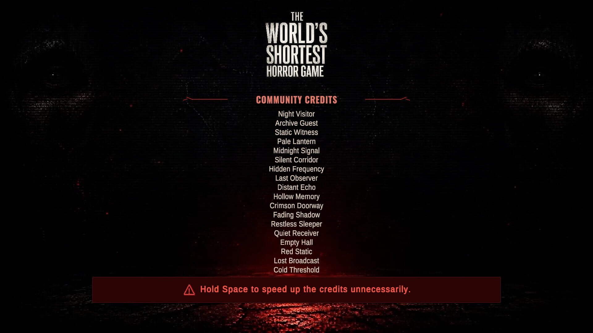 The World's Shortest Horror Game