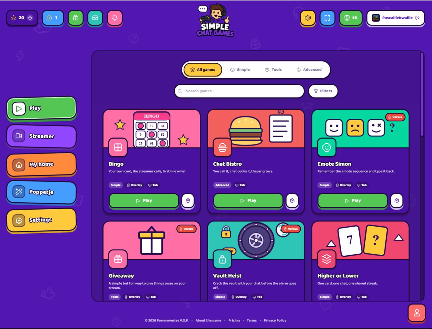 Simple Chat Games · 游戏截图
