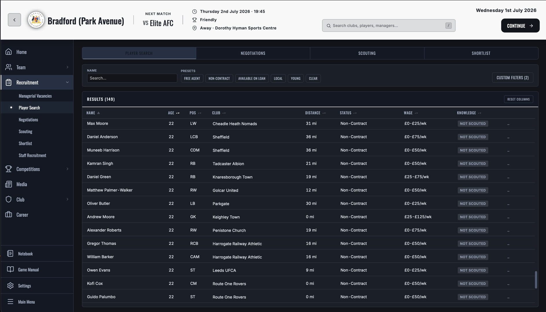 Non-League Manager (2026) screenshots