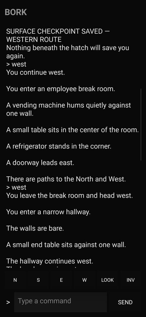 Bork: A Text Adventure · 游戏截图