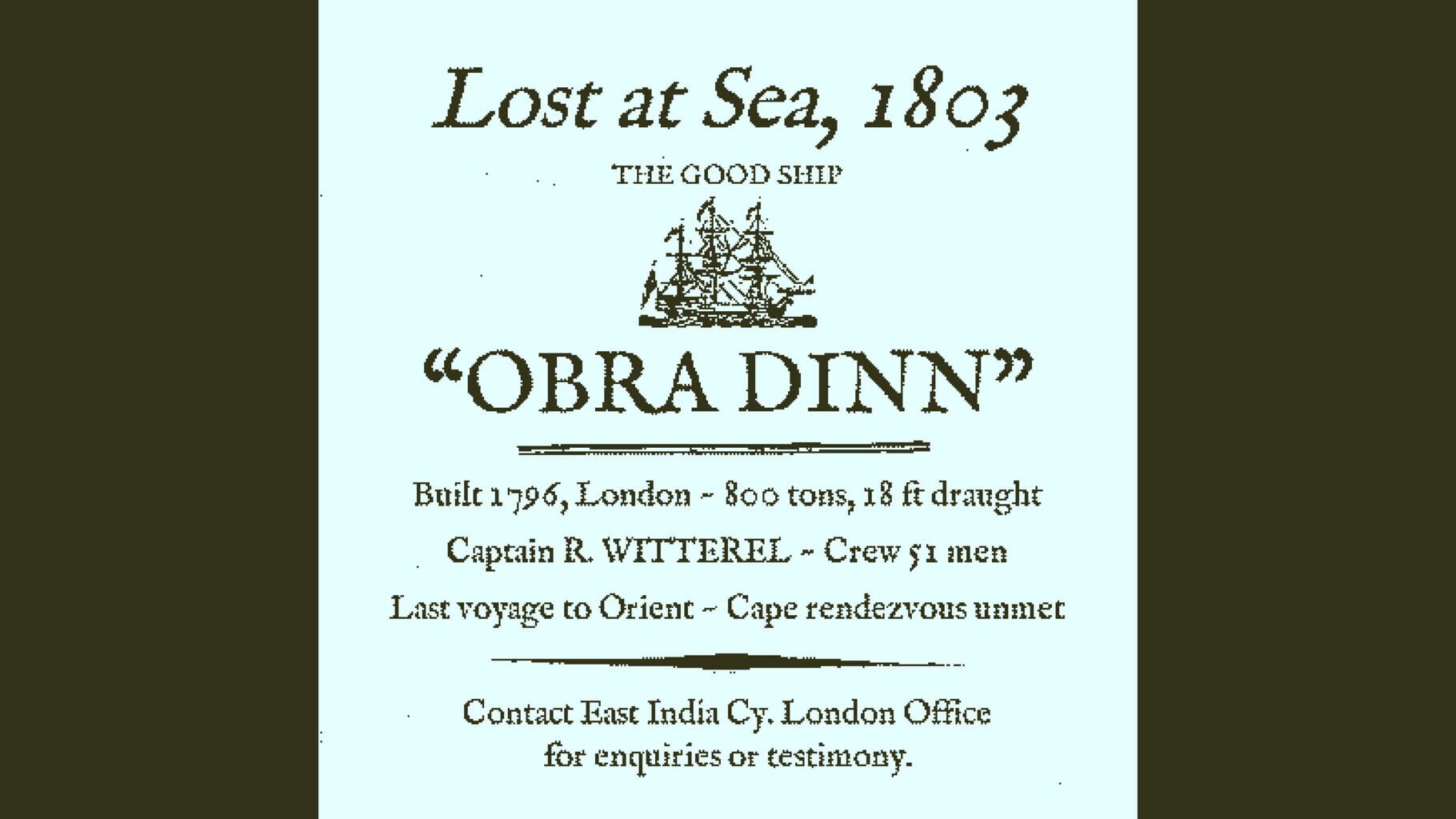 Return of the Obra Dinn screenshots