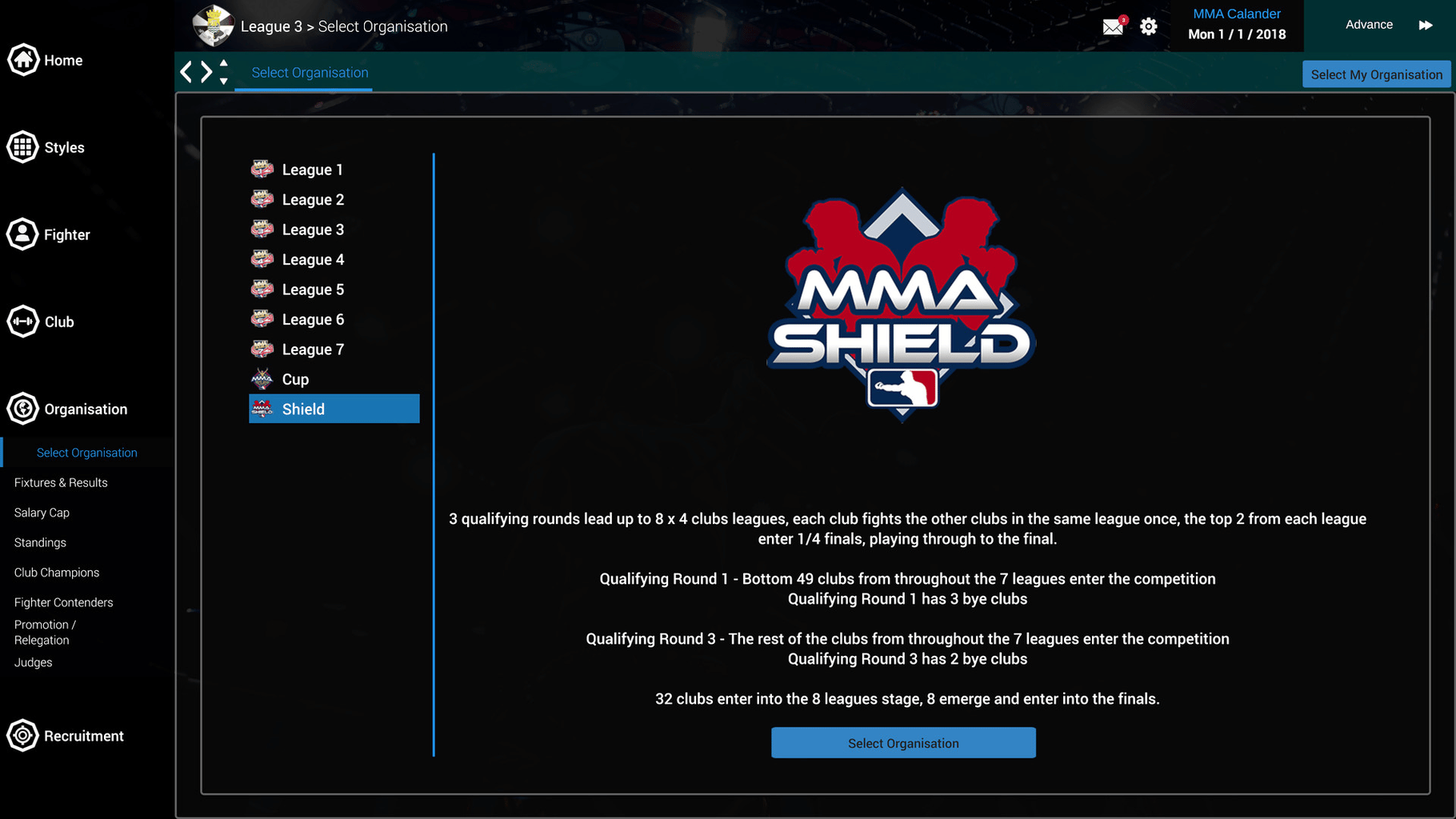 MMA Team Manager screenshot