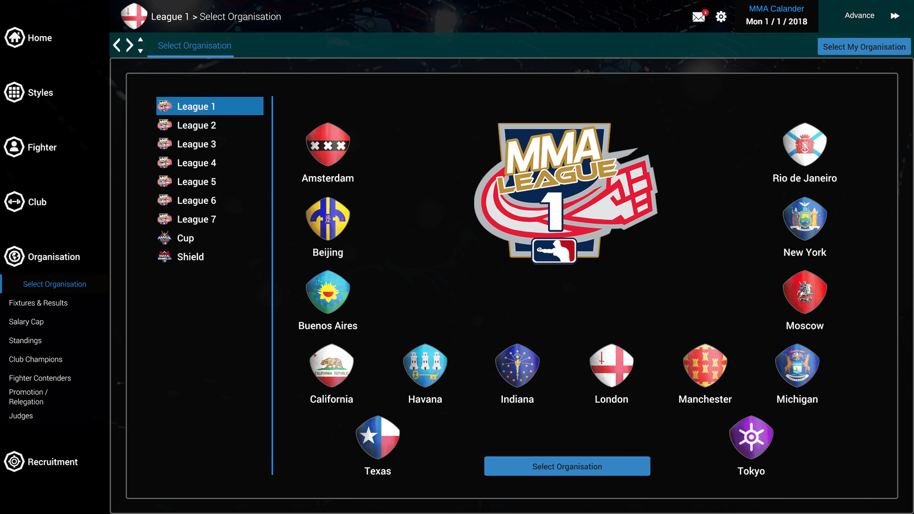 MMA Team Manager screenshot