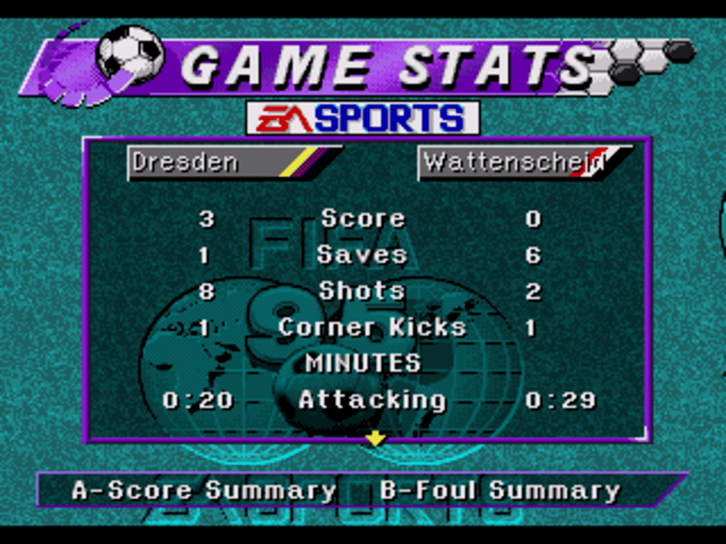 FIFA Soccer 95 screenshot