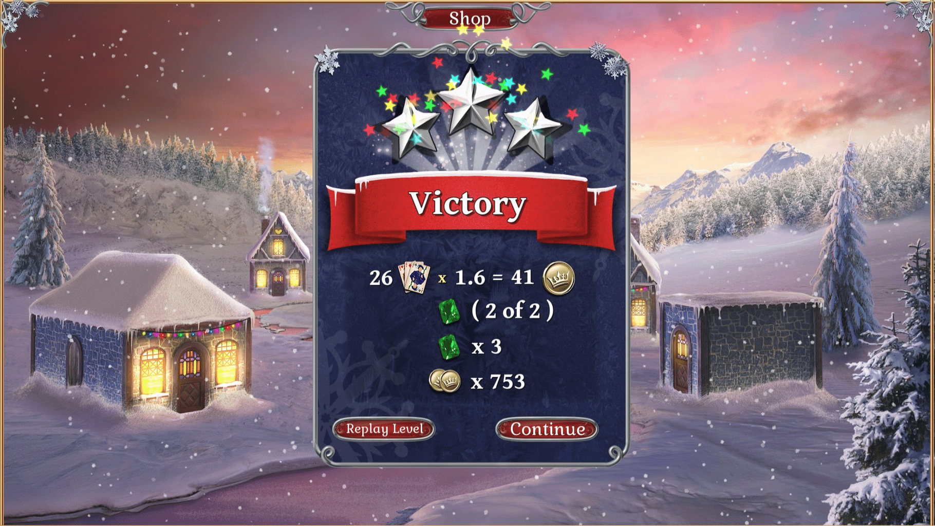 Jewel Match Solitaire Winterscapes screenshot