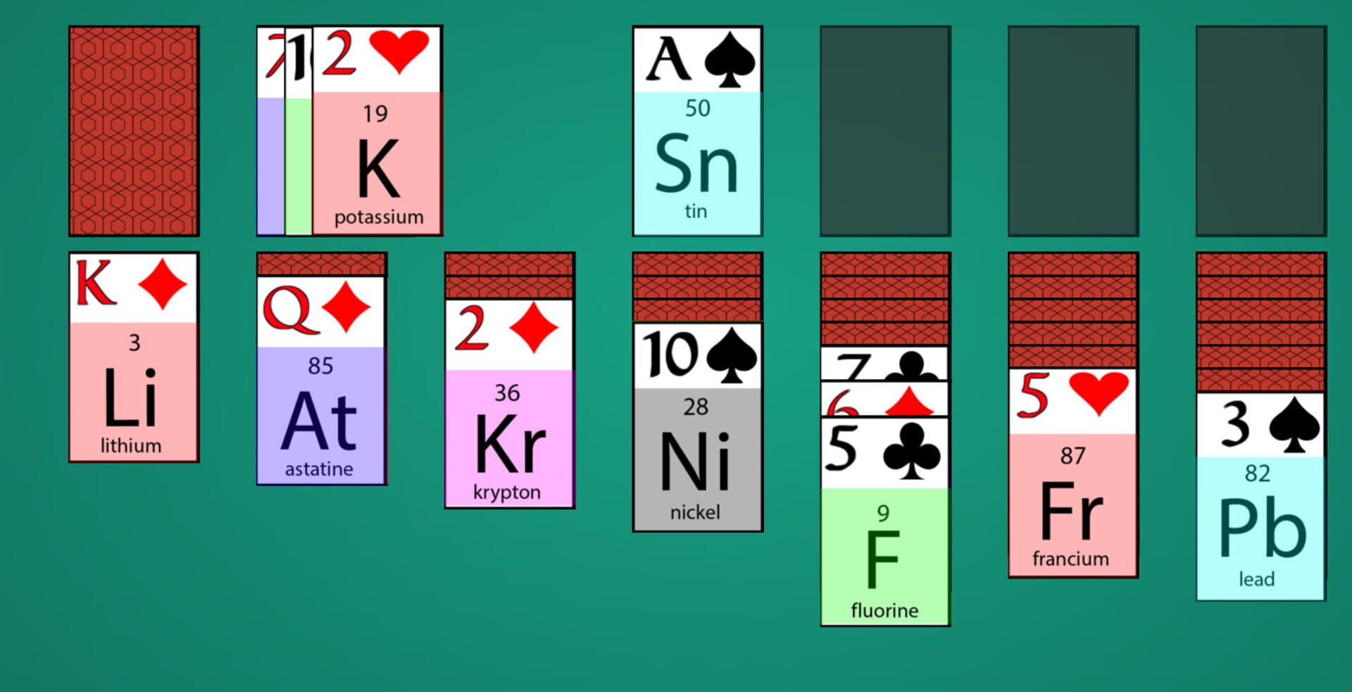 Solitaire: Learn Chemistry! - Screenshot