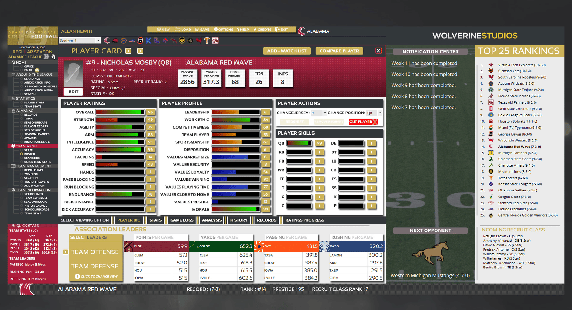 Draft Day Sports: College Football 2019 screenshot