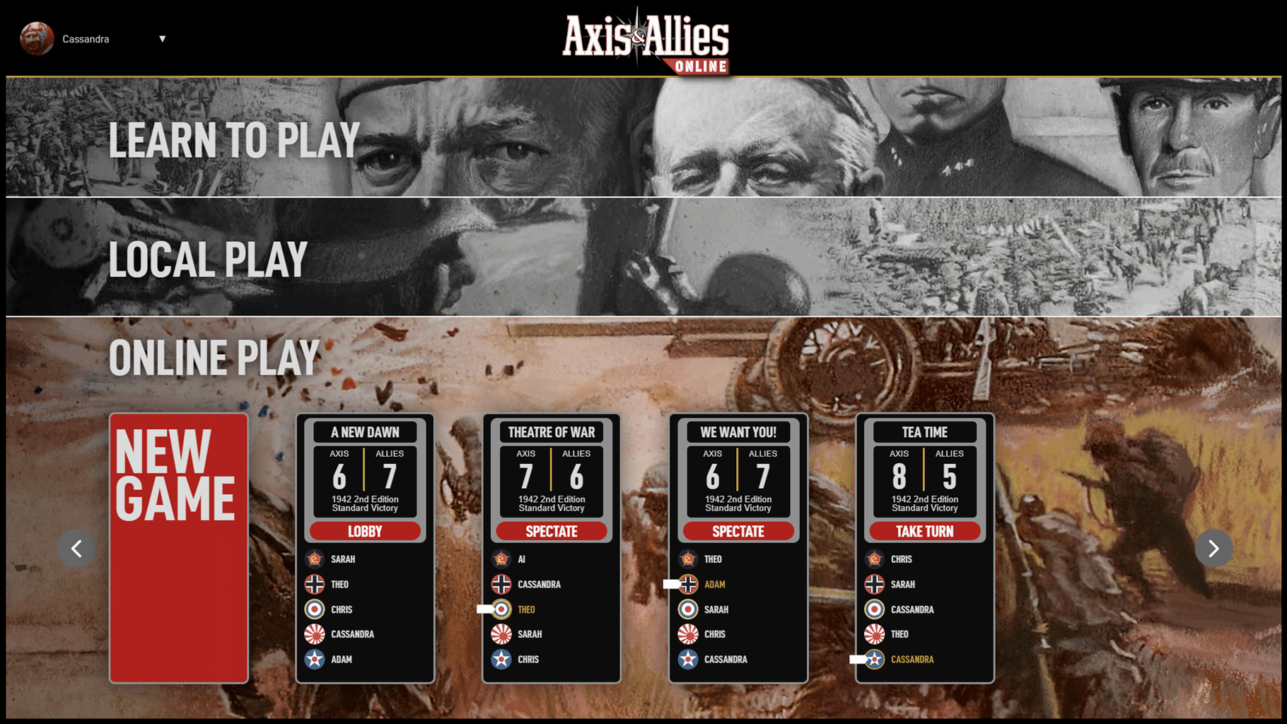 Axis & Allies 1942 Online screenshot