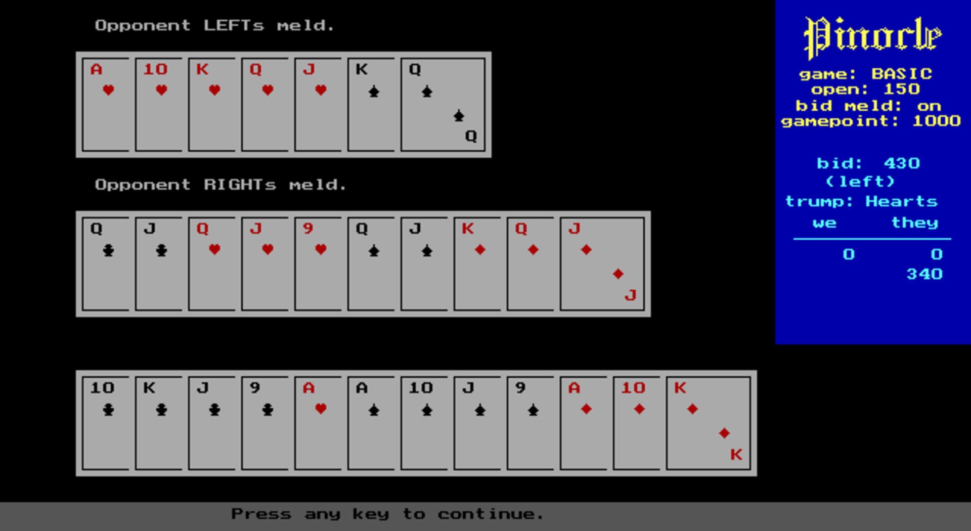 Pinocle Games - Screenshot