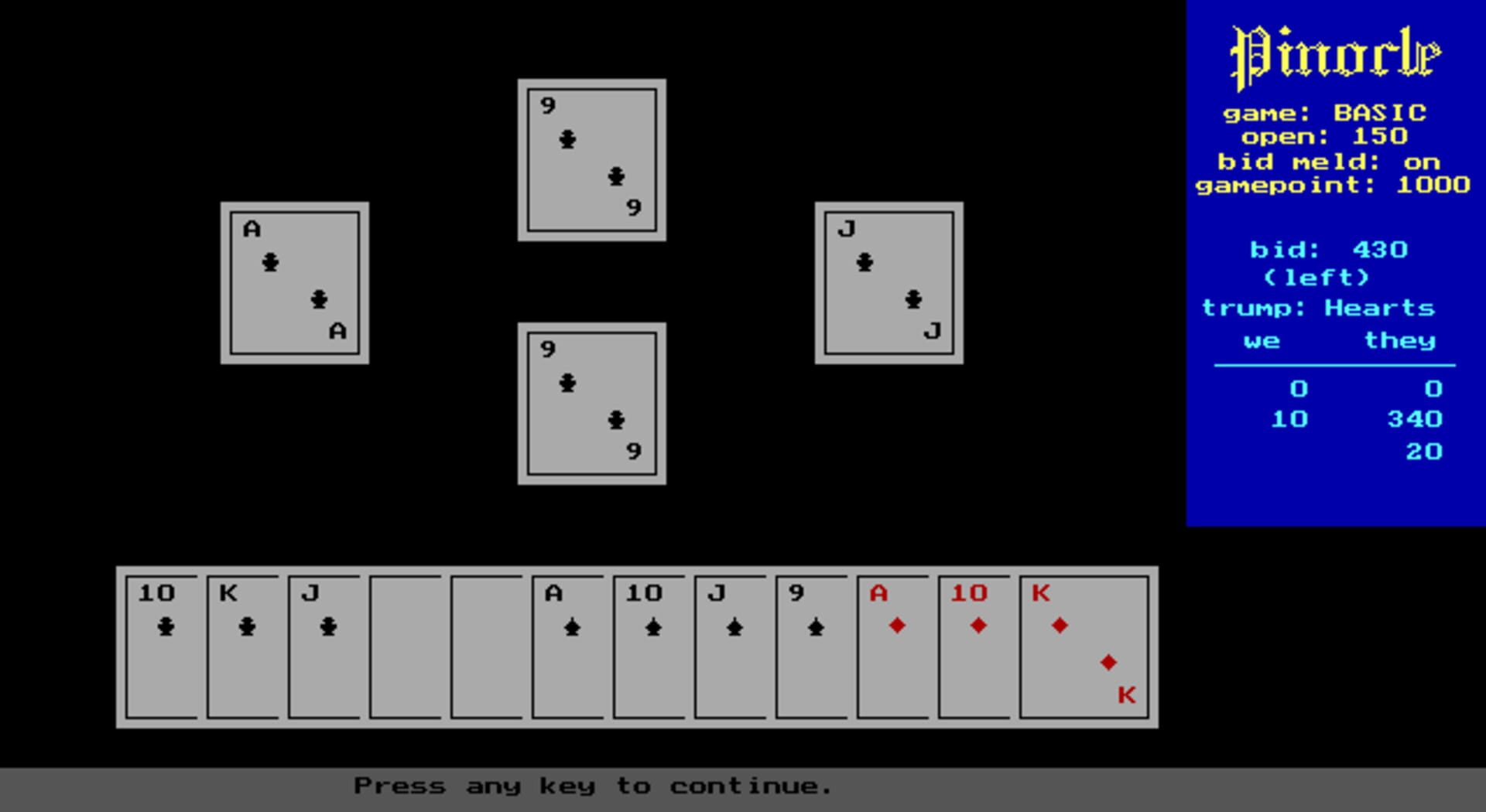 Pinocle Games - Screenshot