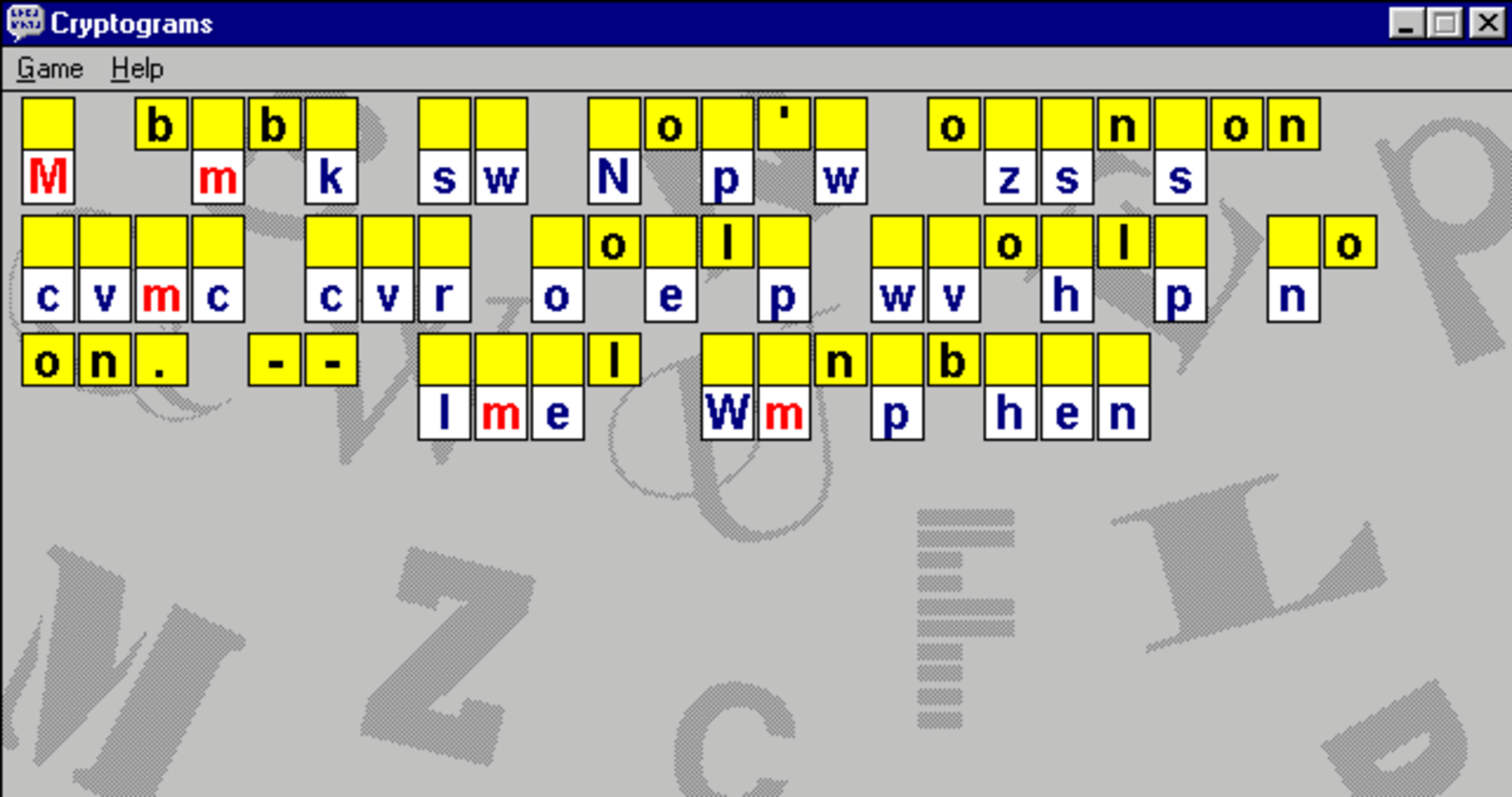 Cryptograms screenshot