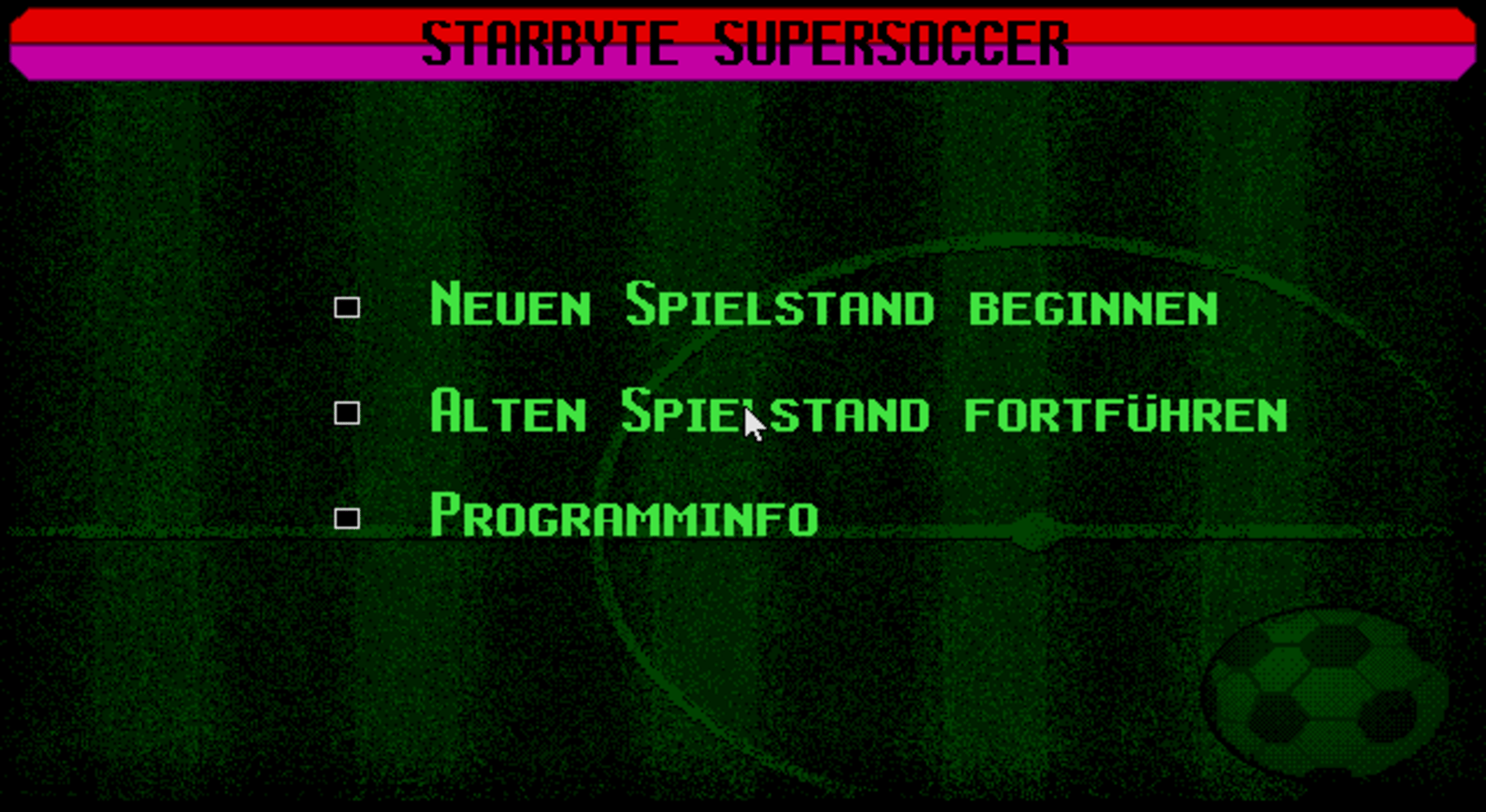 Starbyte Super Soccer screenshot