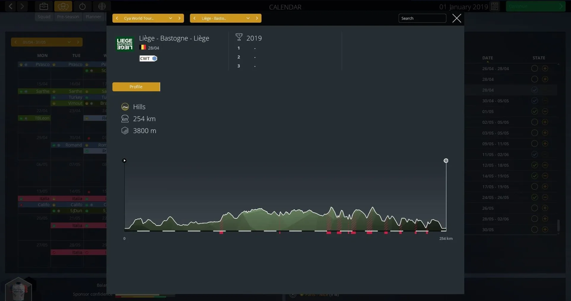 Captura de pantalla - Pro Cycling Manager 2019