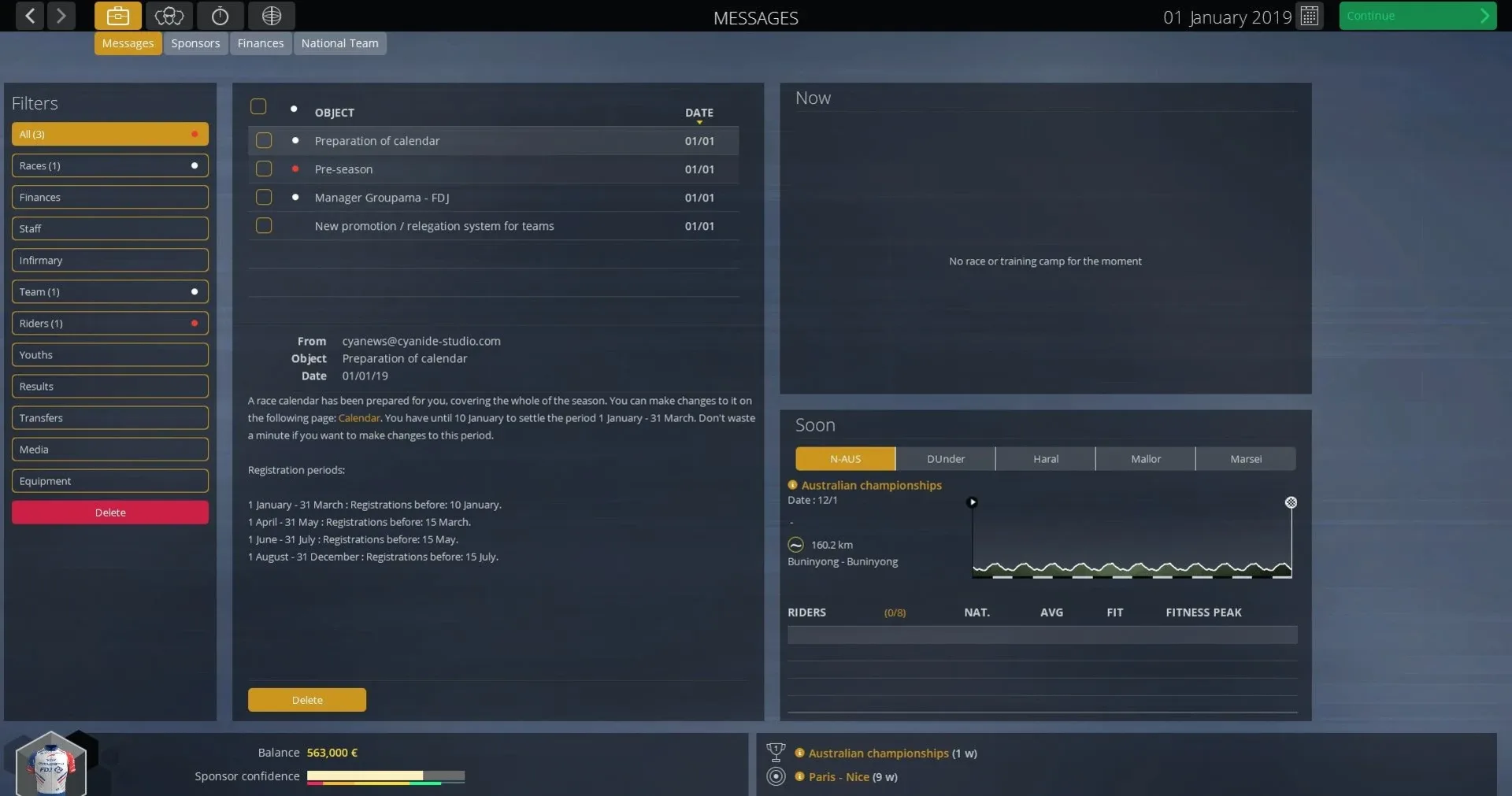 Captura de pantalla - Pro Cycling Manager 2019