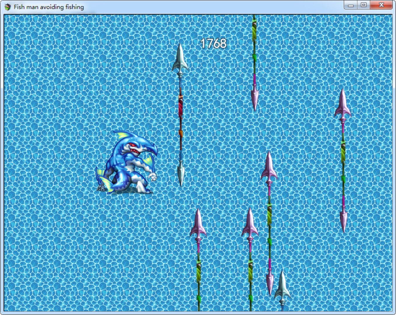 Fish man avoiding fishing - Screenshot