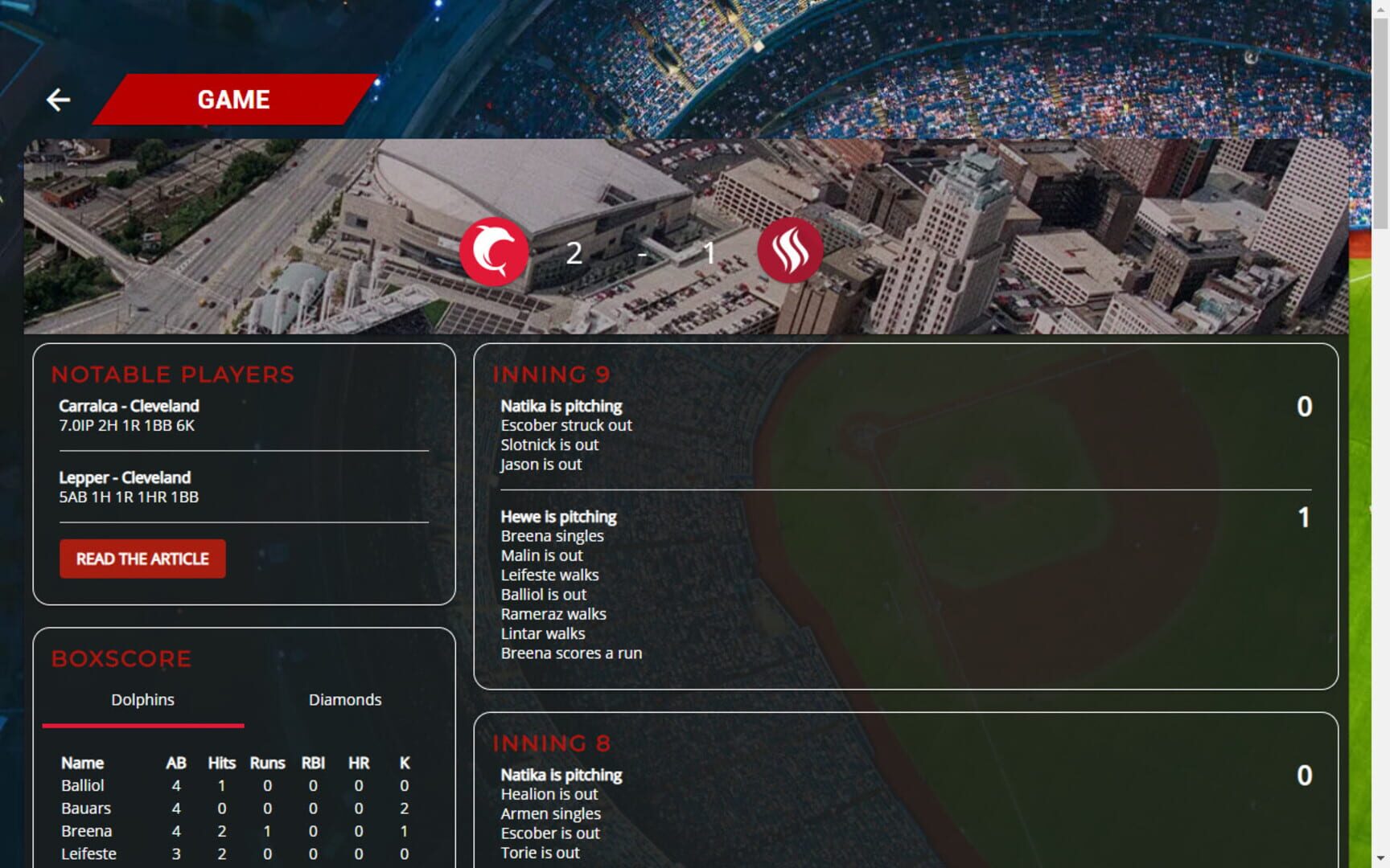 Astonishing Baseball 2019 - Screenshot