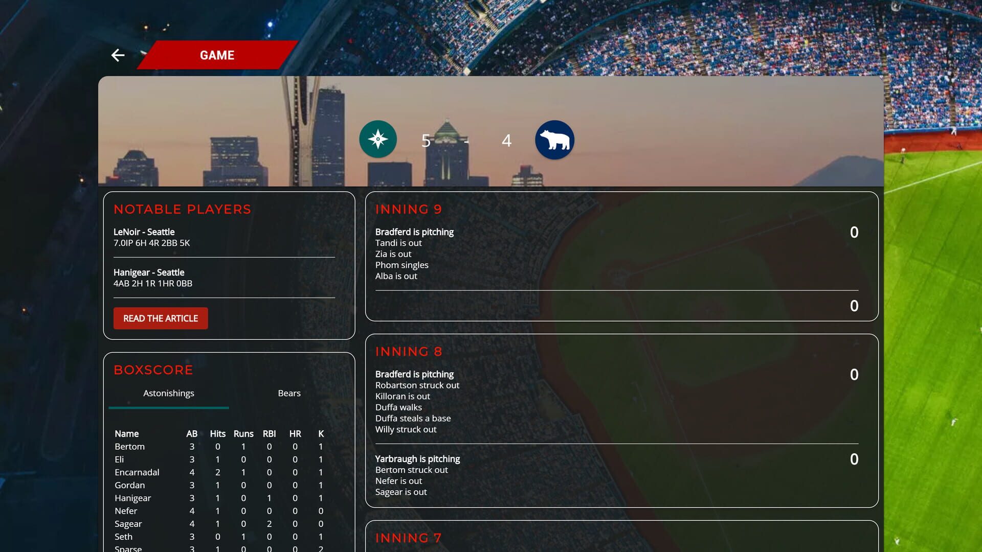 Astonishing Baseball 2019 - Screenshot