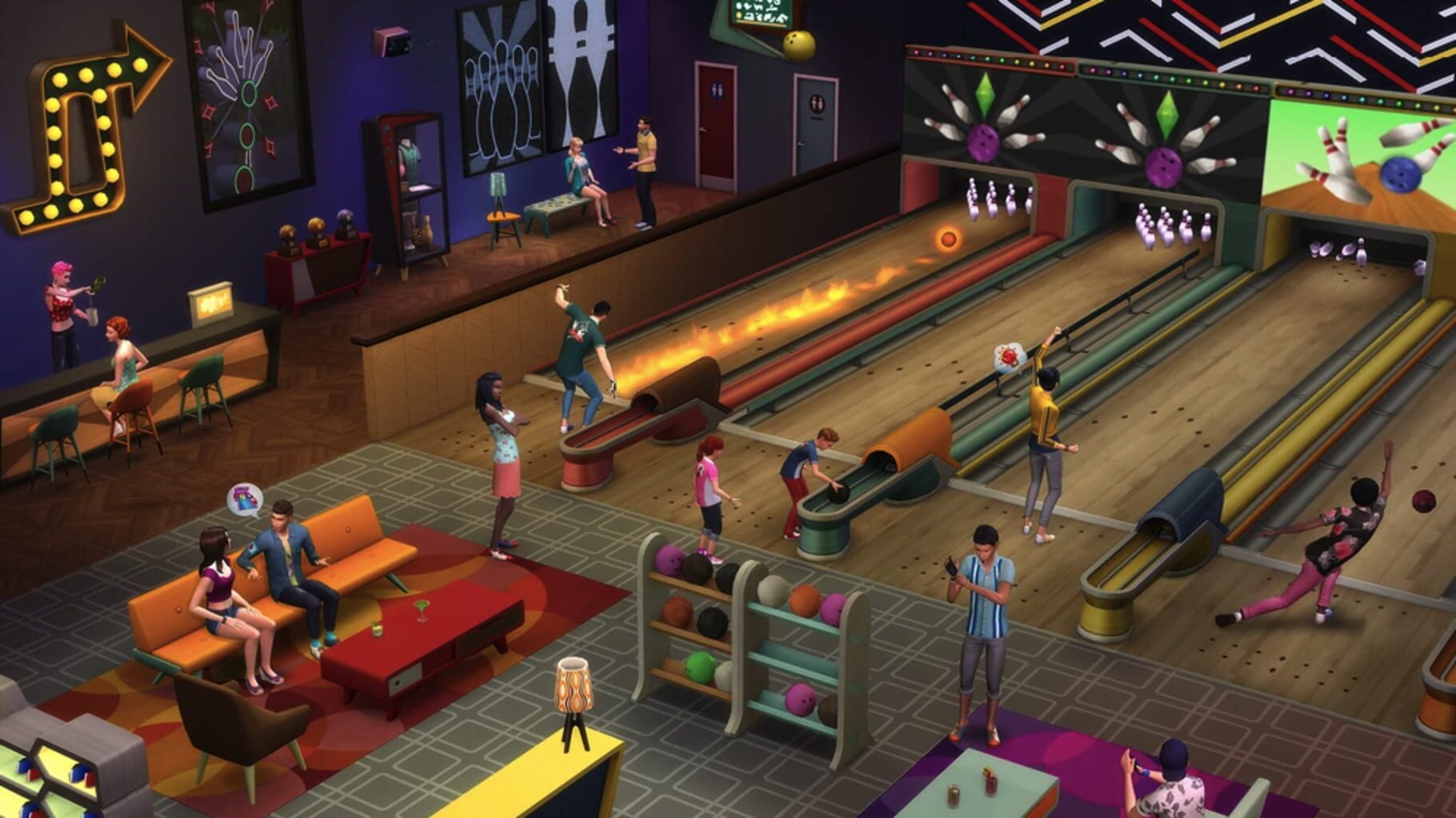 Captura de pantalla - The Sims 4: Bowling Night Stuff