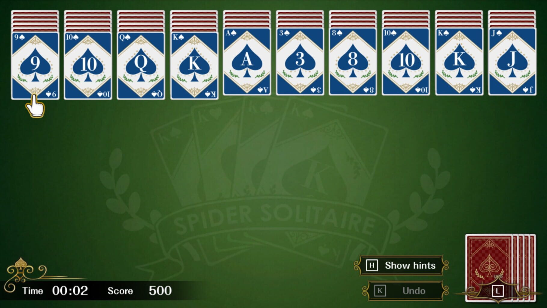 Spider Solitaire F screenshot