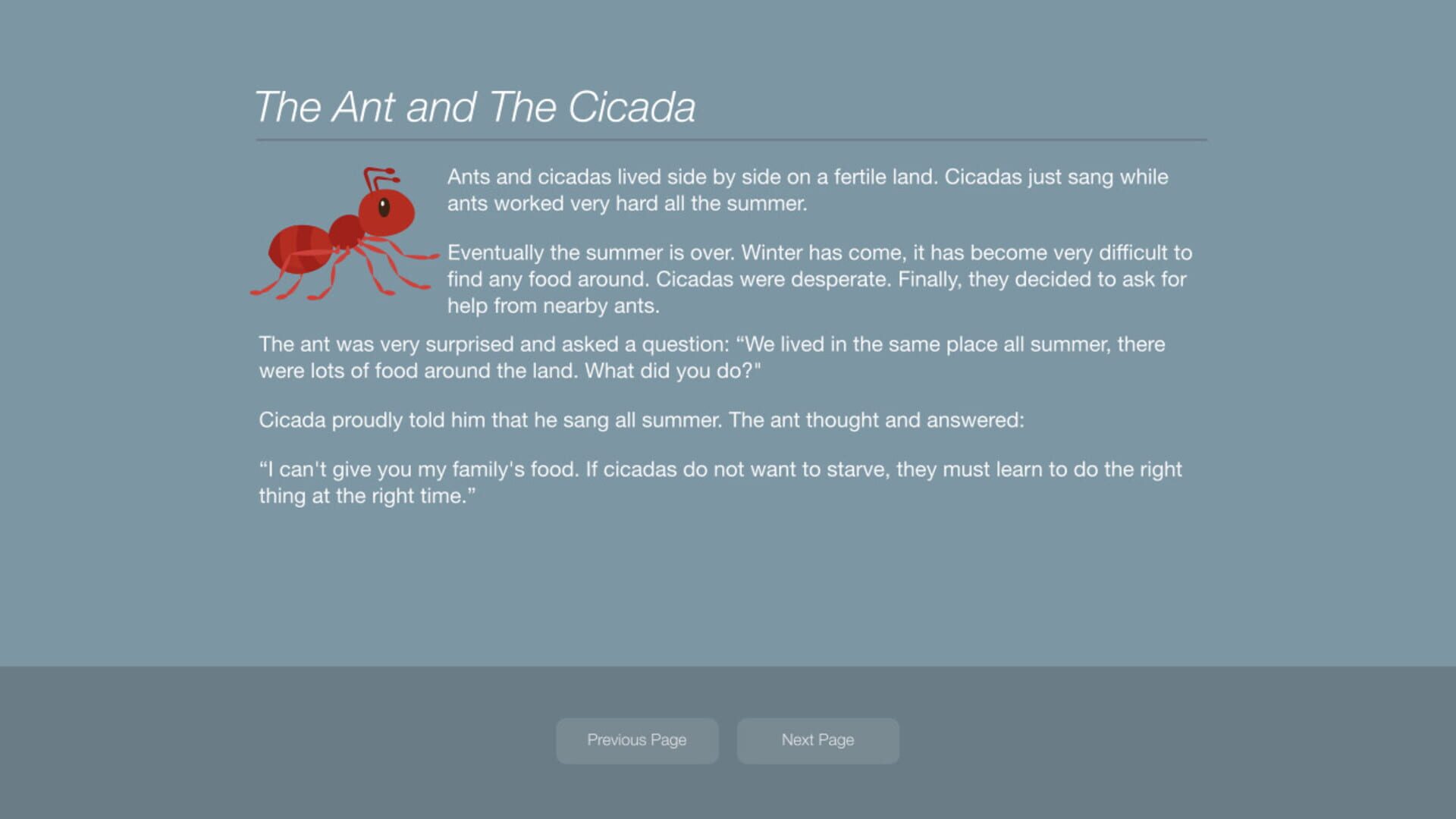 Aesop's Fables: A New Approach - Screenshot