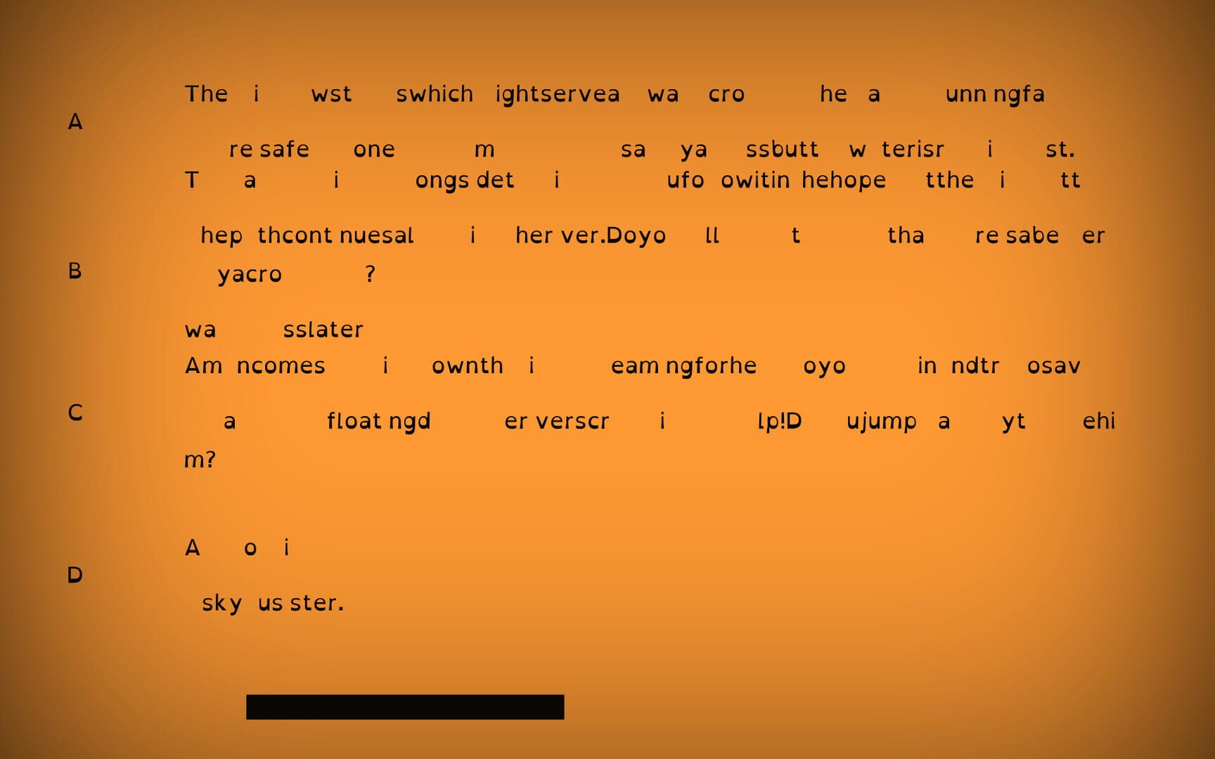 A Familiar Fairytale: Dyslexic Text Based Adventure - Screenshot