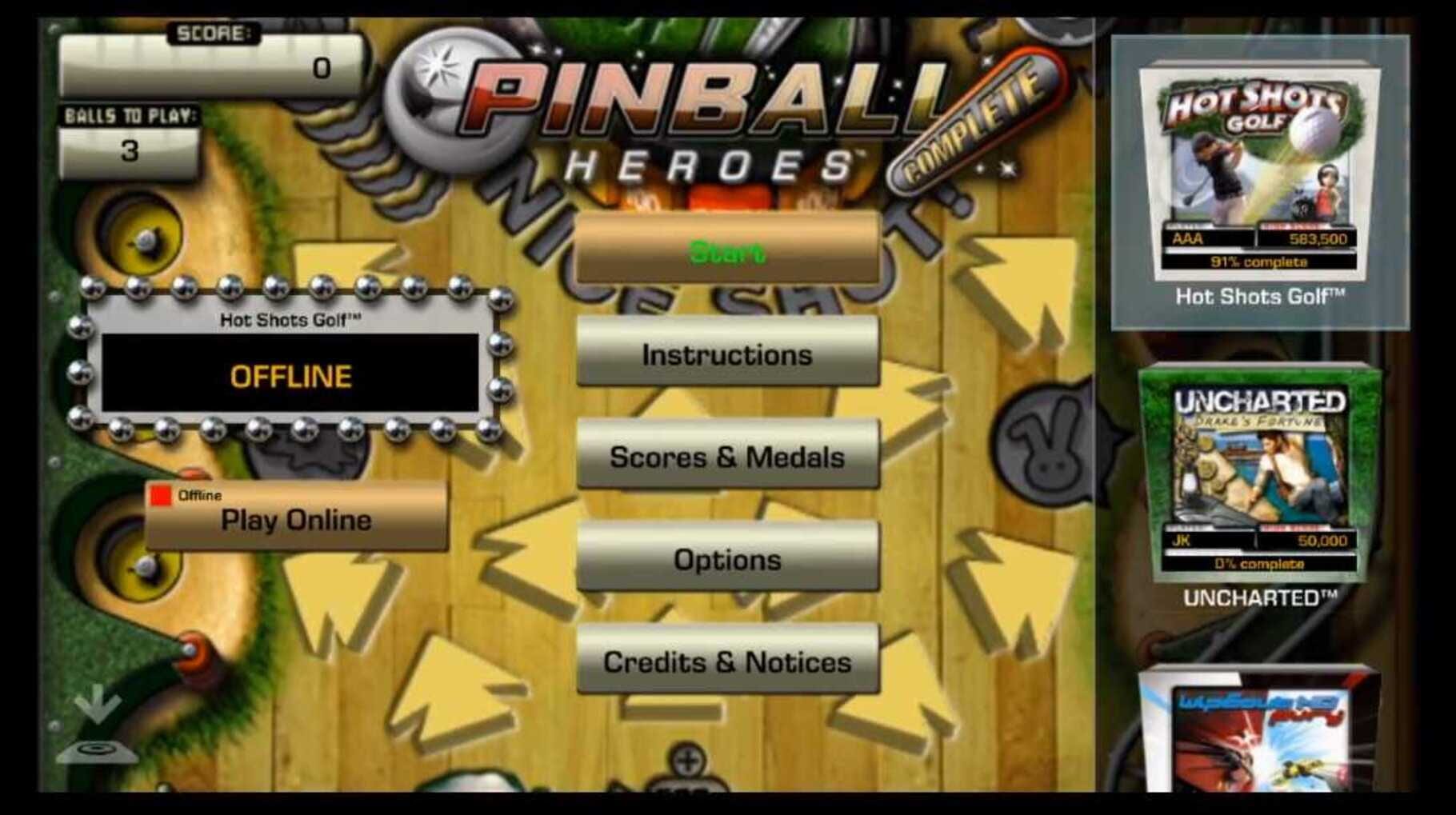 Captura de pantalla - Pinball Heroes: Hot Shots Golf