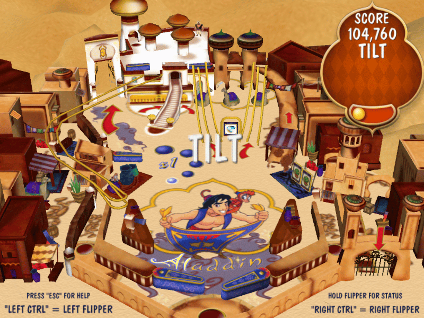Aladdin Pinball screenshot
