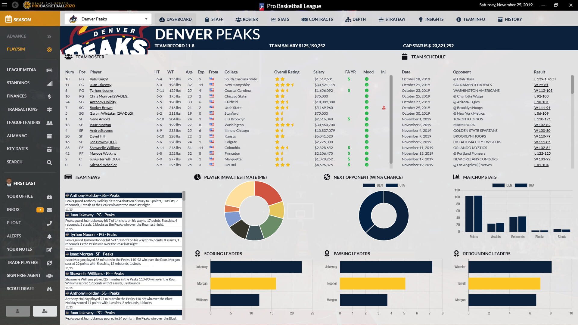 Draft Day Sports: Pro Basketball 2020 - Screenshot