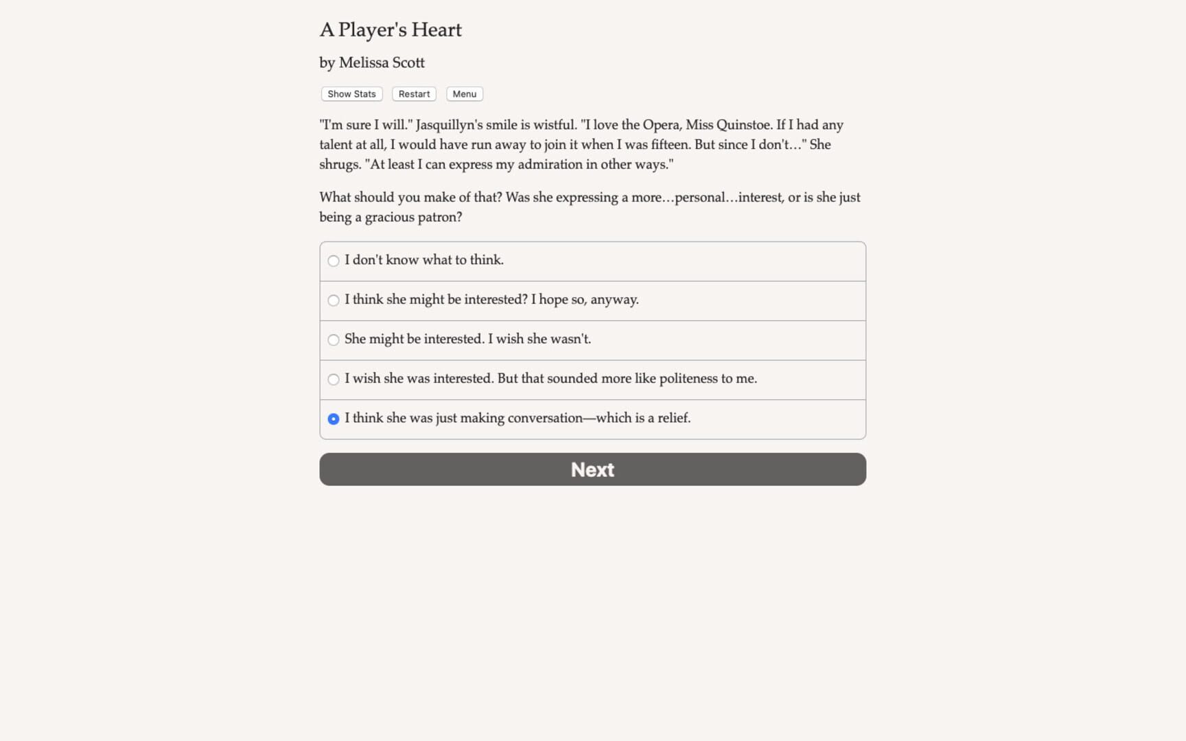 A Player's Heart - Screenshot