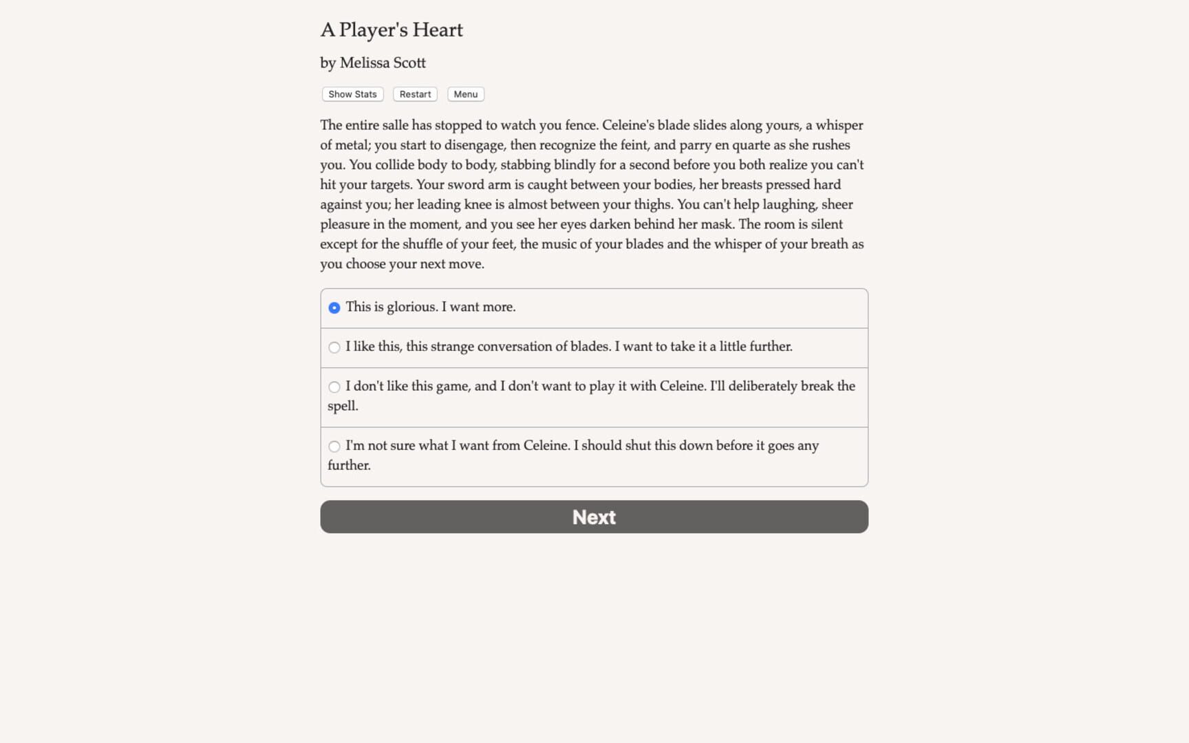 A Player's Heart - Screenshot