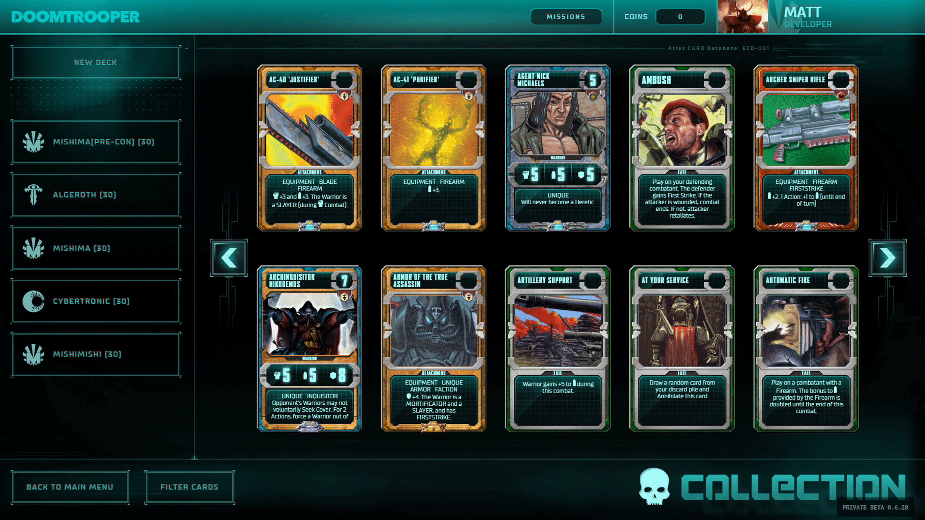 Doomtrooper CCG screenshot