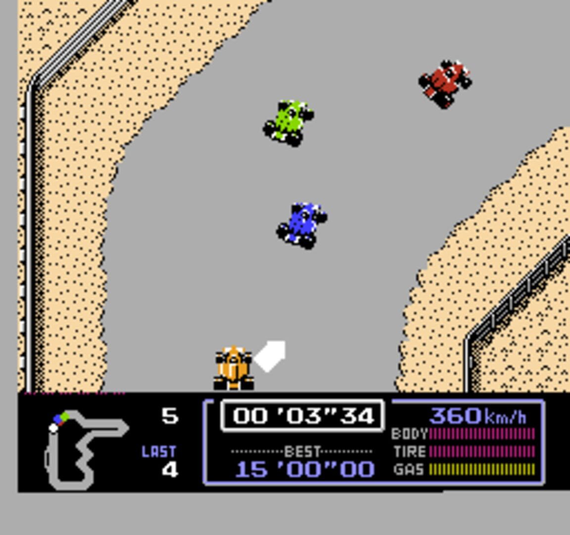 Captura de pantalla - Famicom Grand Prix: F-1 Race