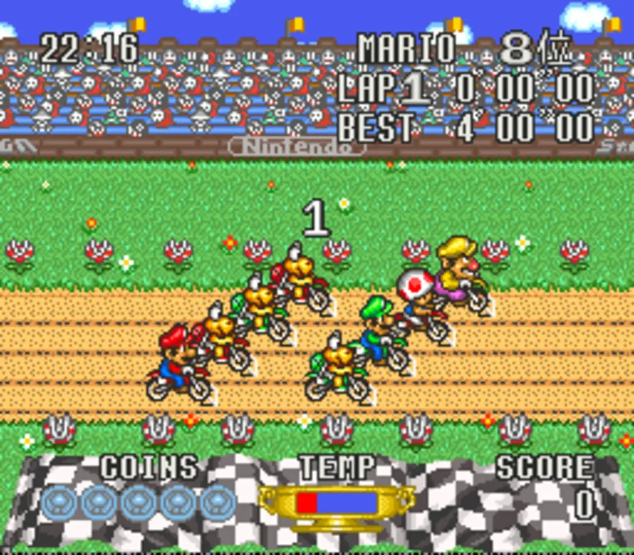 Captura de pantalla - Excitebike: Bun-bun Mario Battle