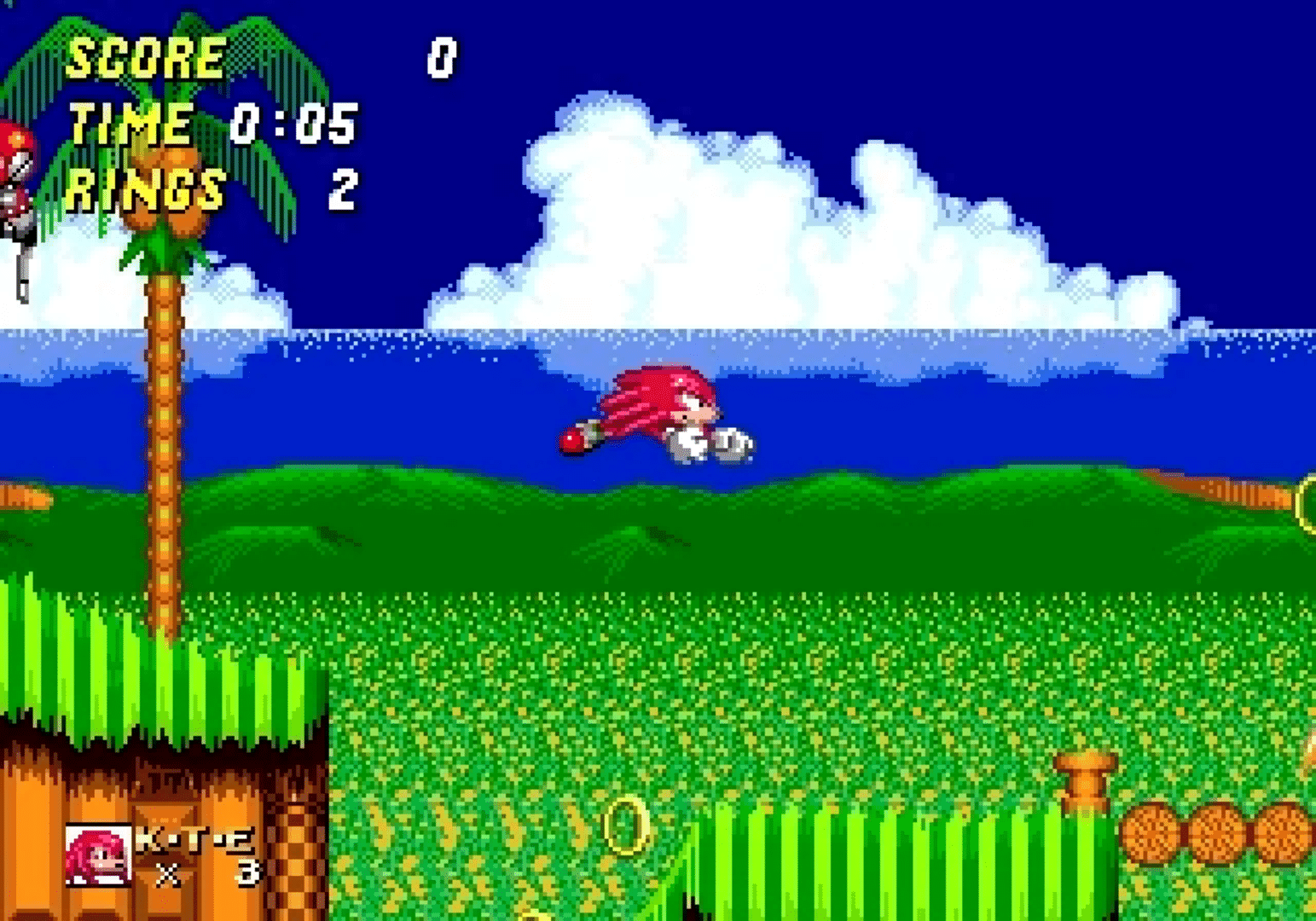 Knuckles the Echidna in Sonic the Hedgehog 2 screenshot