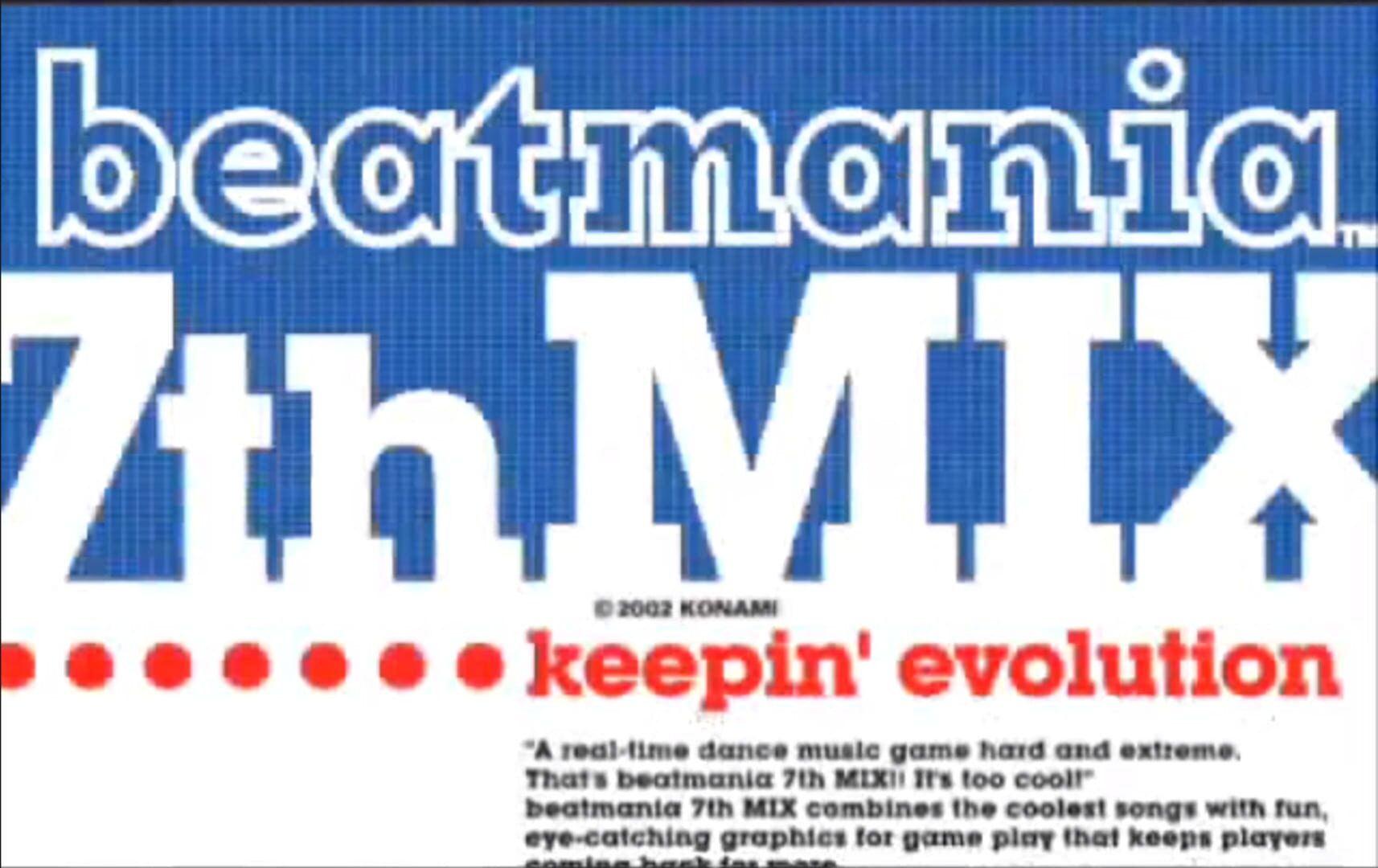 Captura de pantalla - Beatmania 7thMix: Keepin' Evolution